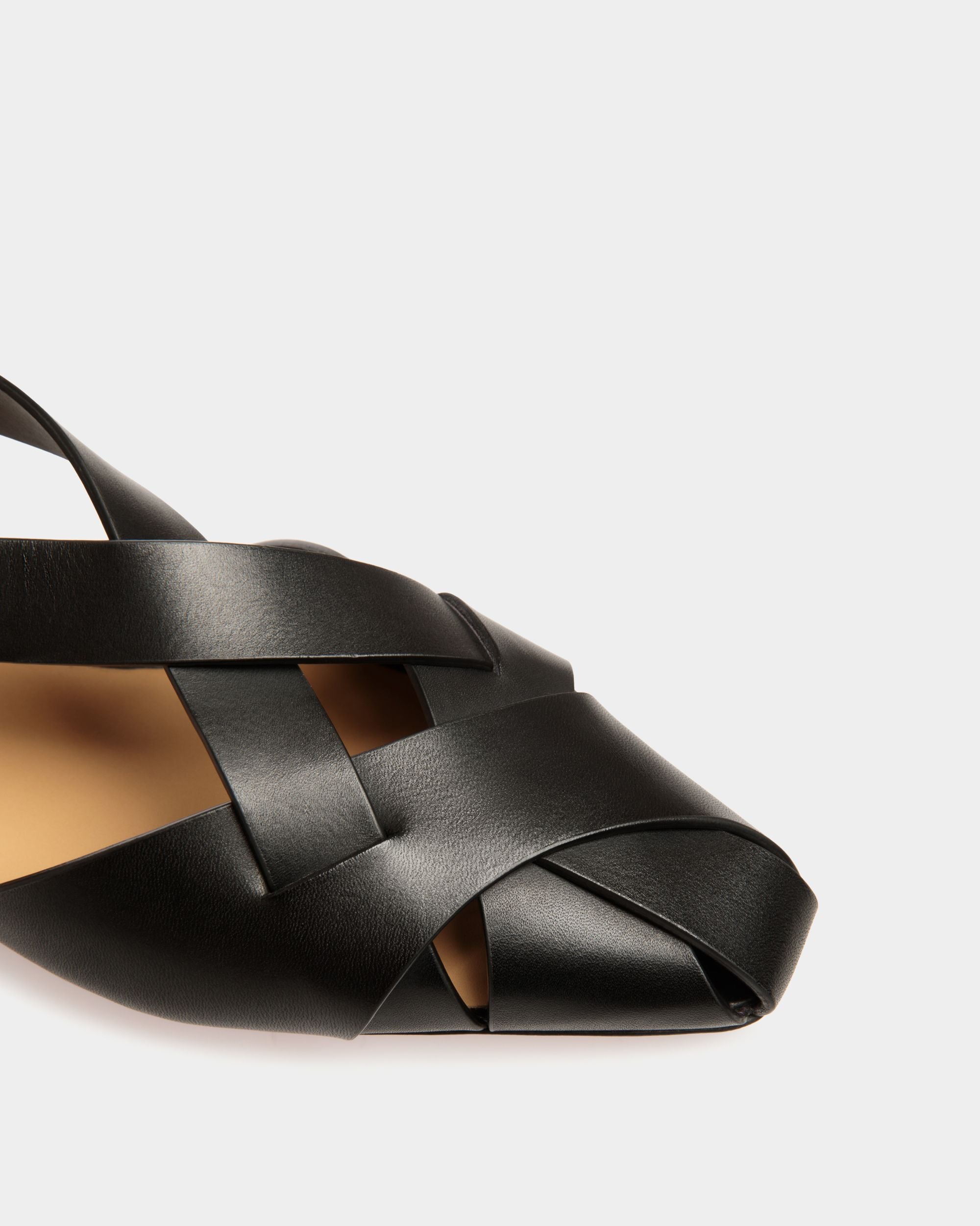 Sylt Flat in Black Brushed Leather - Women's - Bally - 06