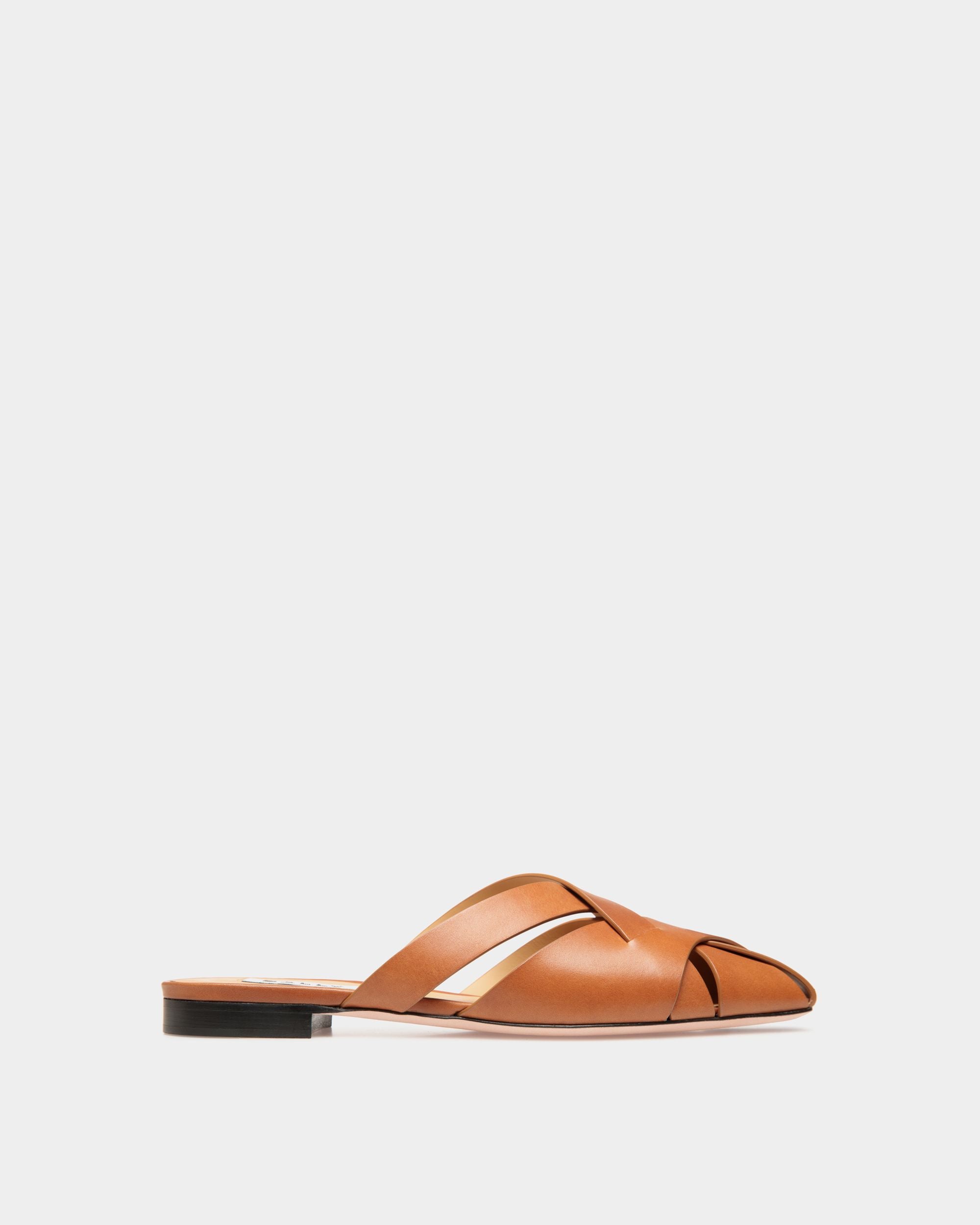Sylt Sandal in Brown Brushed Leather - Women's - Bally - 01