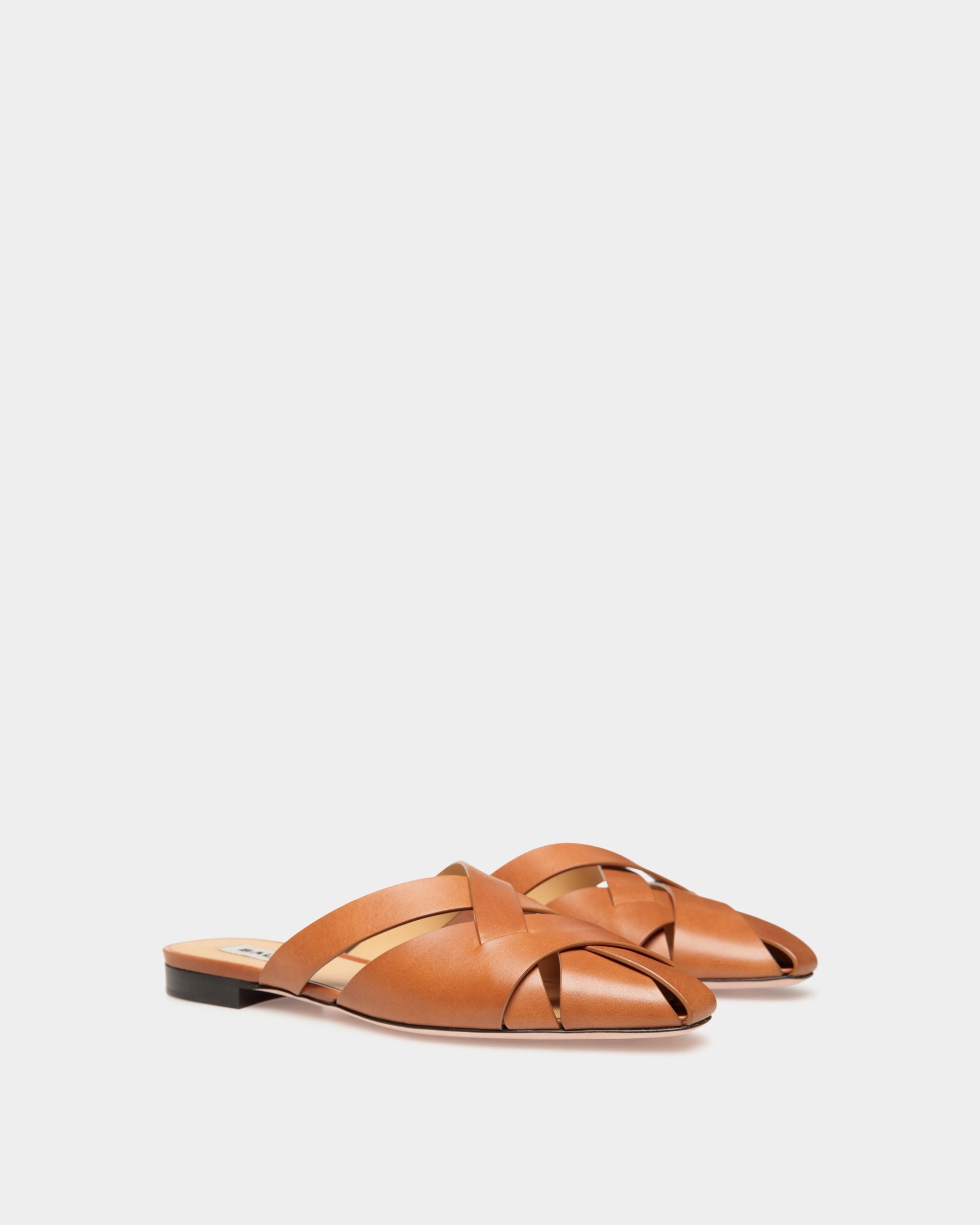 Sylt Sandal in Brown Brushed Leather - Women's - Bally - 03