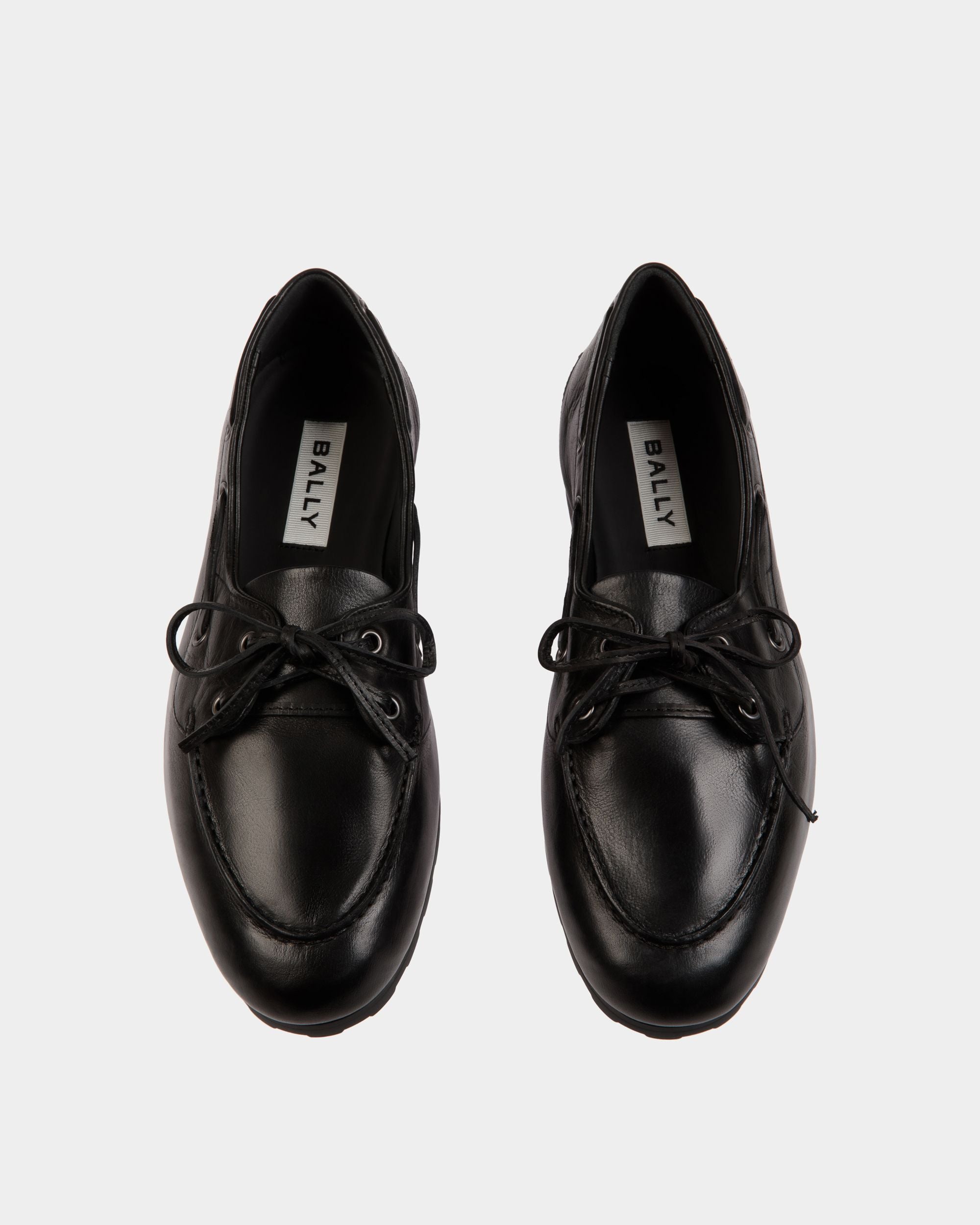 Plume Mocassin In Black Leather - Women's - Bally - 05