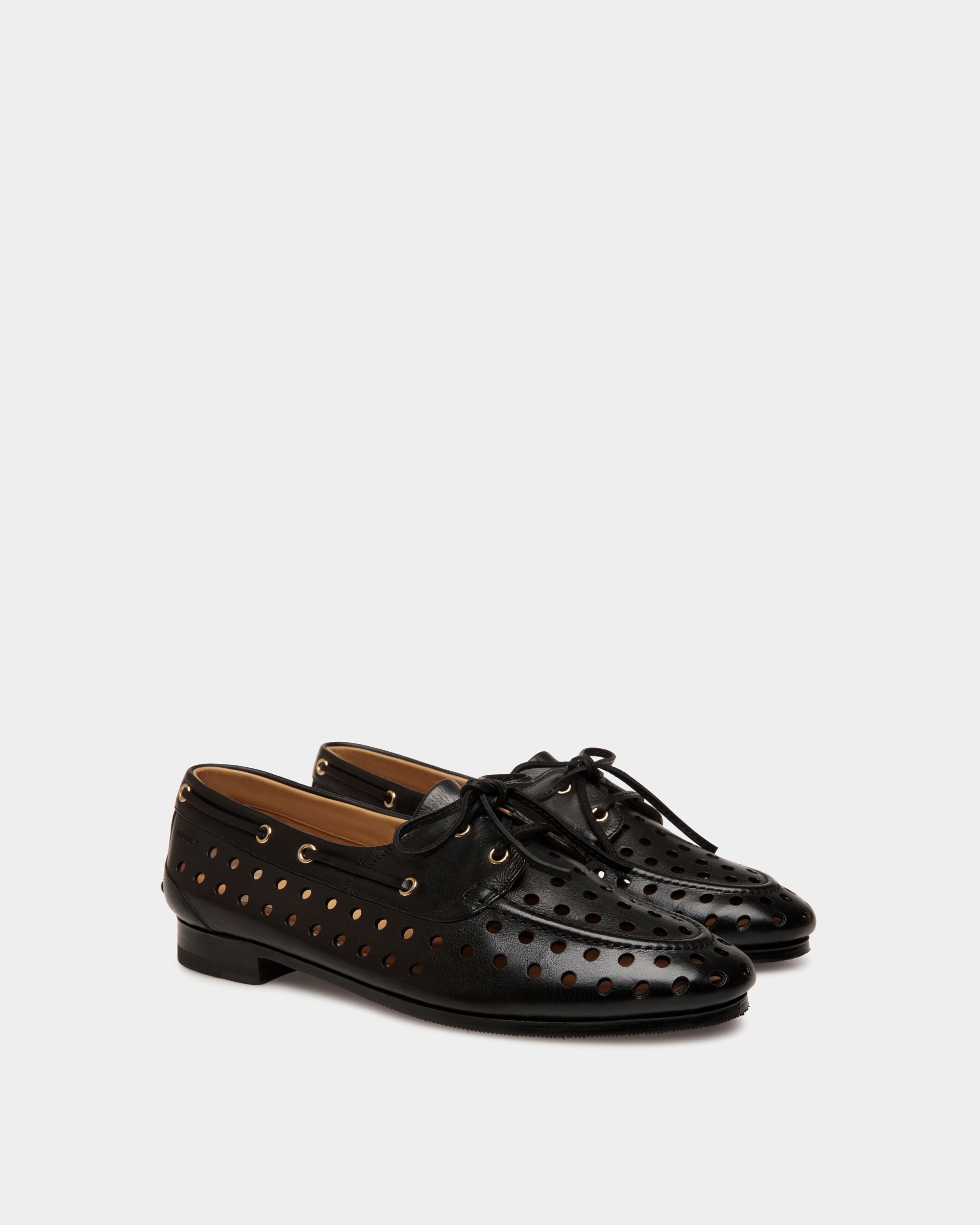 Plume Moccasin in Black Leather - Women's - Bally - 03