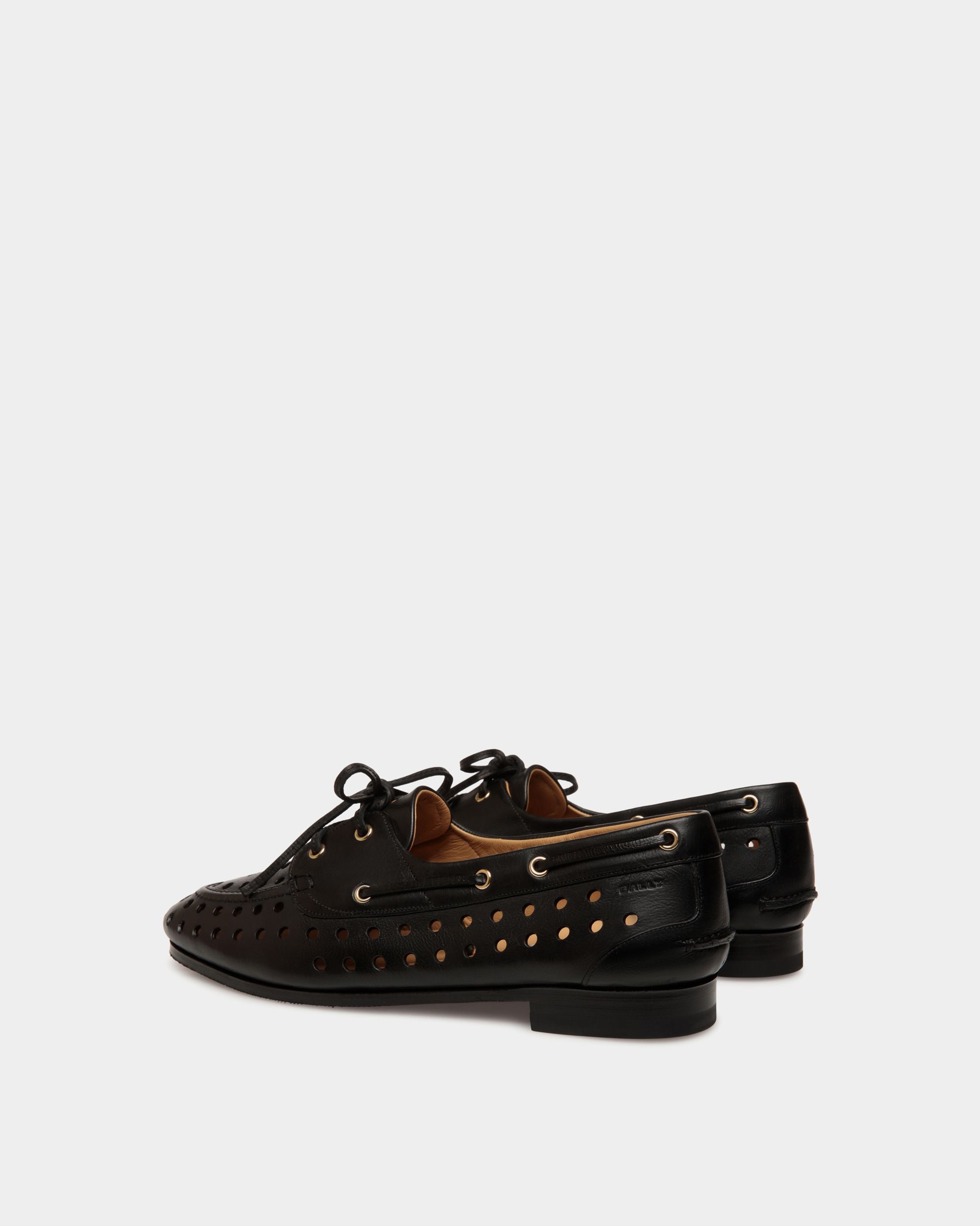 Plume Moccasin in Black Leather - Women's - Bally - 04