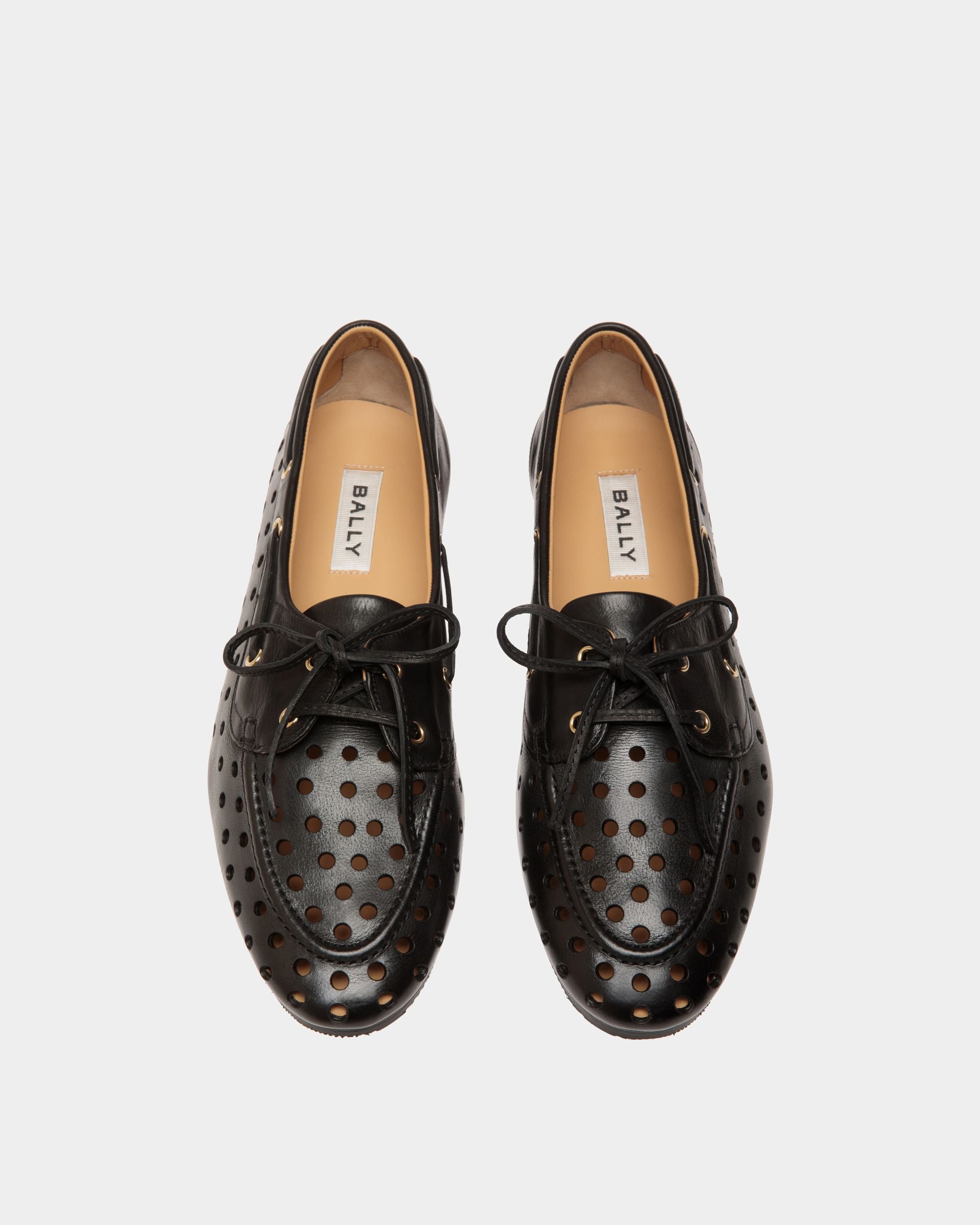 Plume Moccasin in Black Leather - Women's - Bally - 05