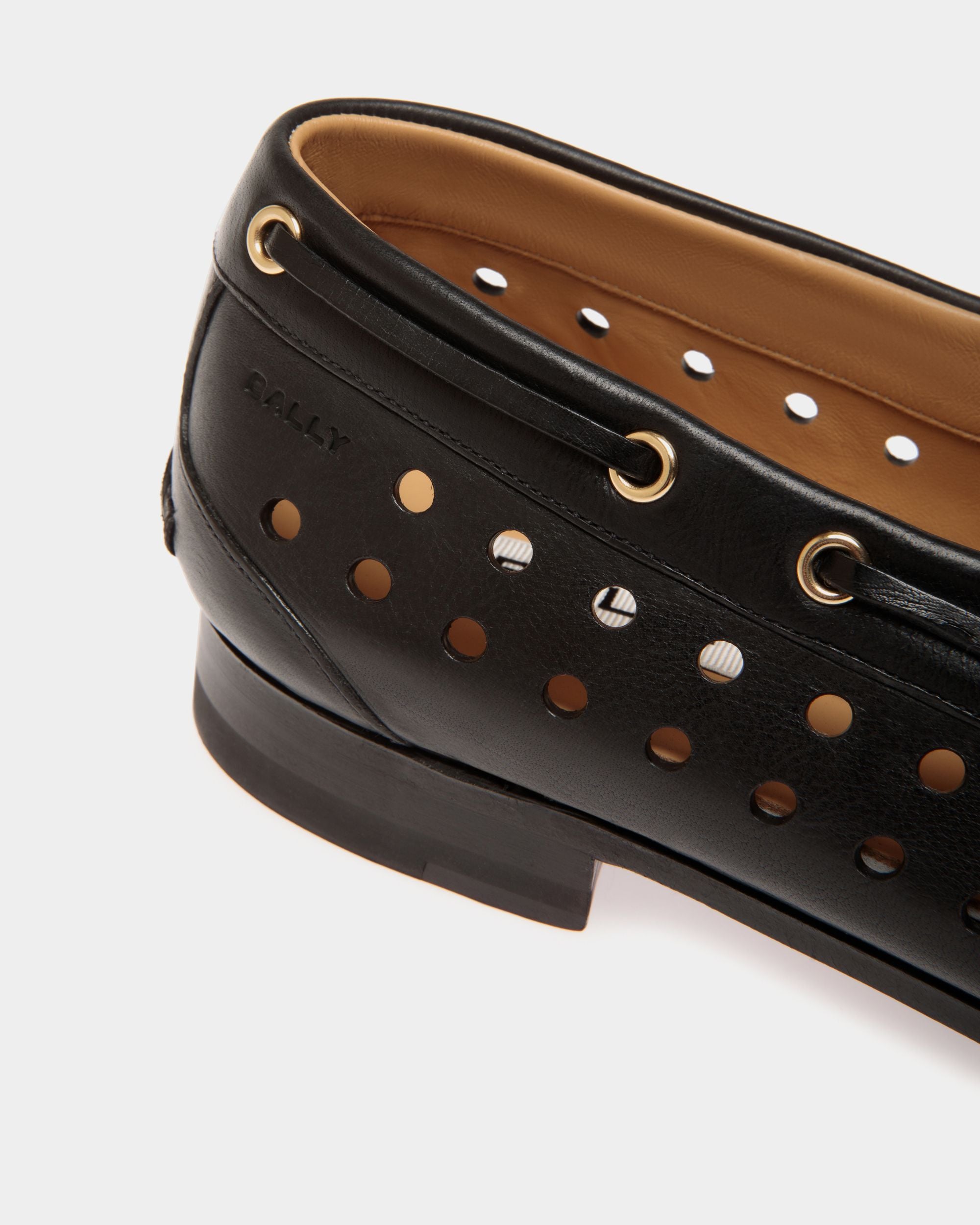 Plume Moccasin in Black Leather - Women's - Bally - 06