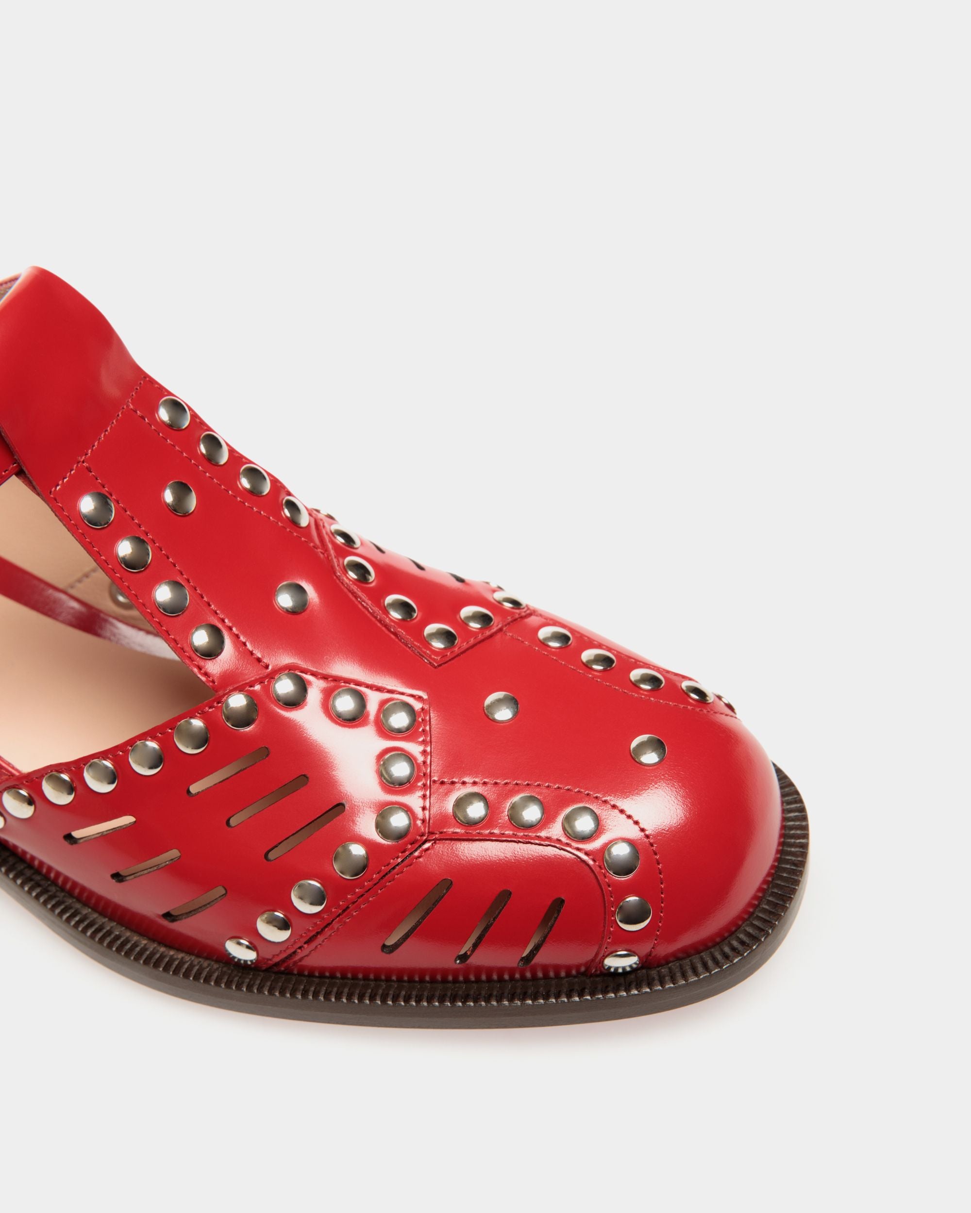 Spiegel Flat Sandal in Red Leather - Women's - Bally - 05