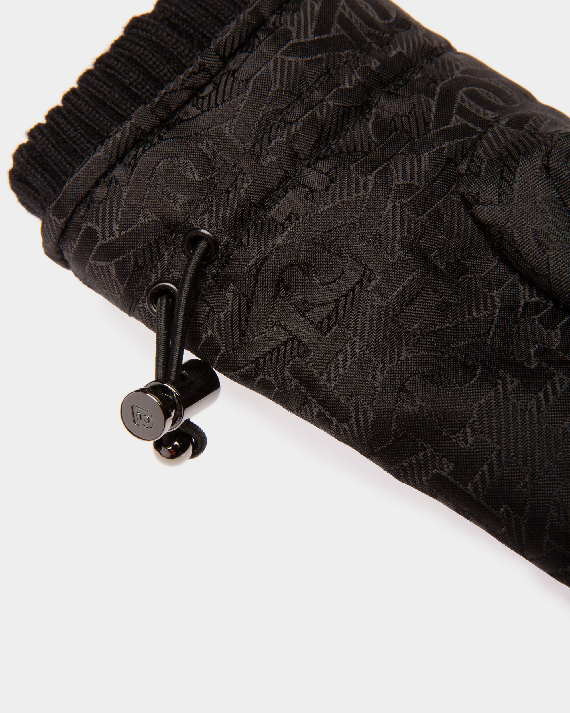 Recycled Polyster Gloves In Black - Women's - Bally - 02