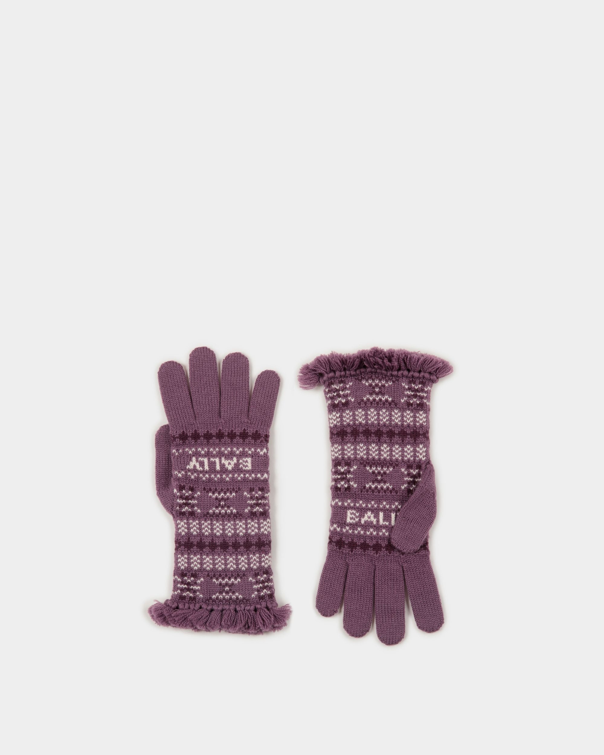 Gloves In Purple Wool - Women's - Bally - 01
