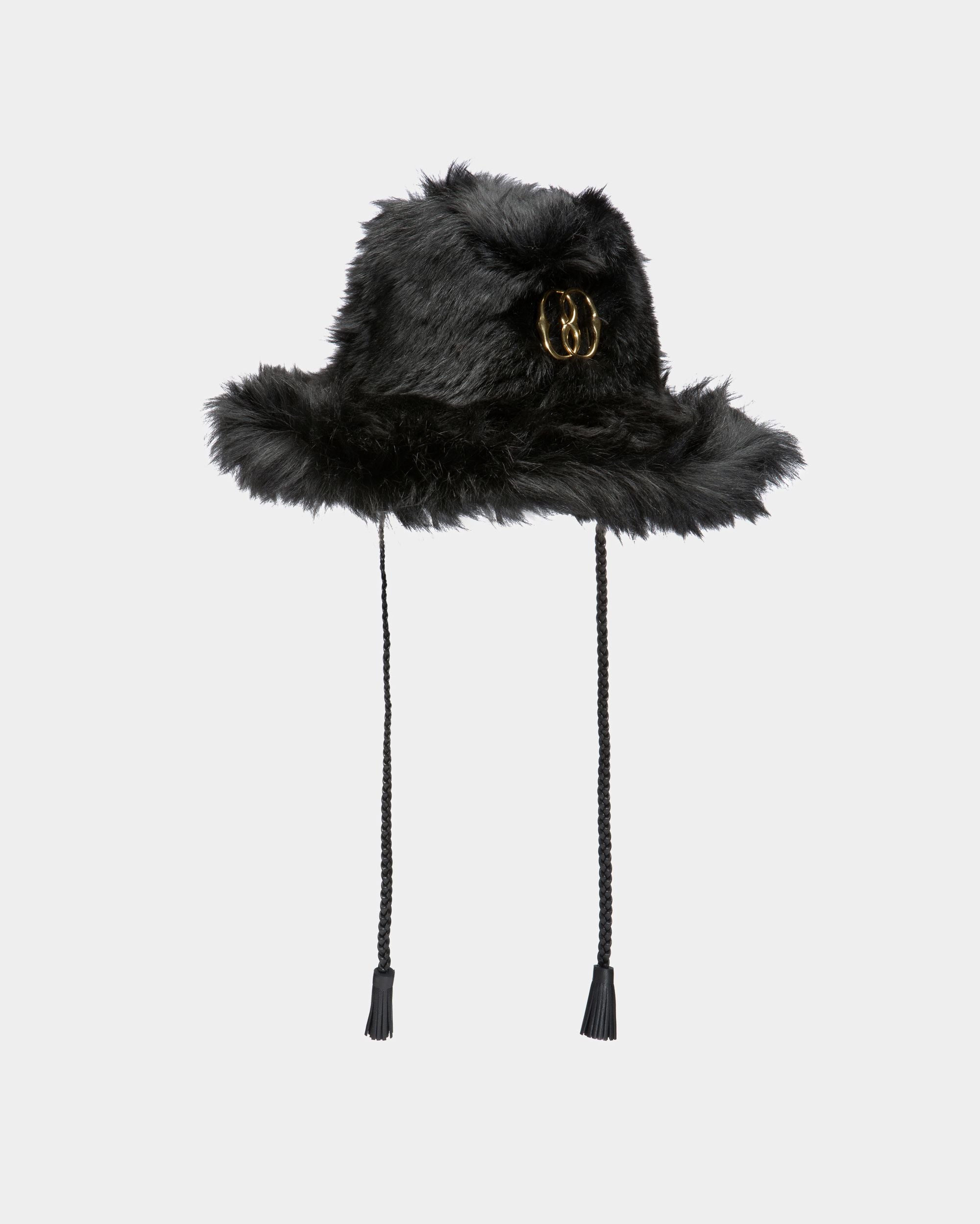 Fisherman's Velor Hat In Black Leather - Women's - Bally - 02