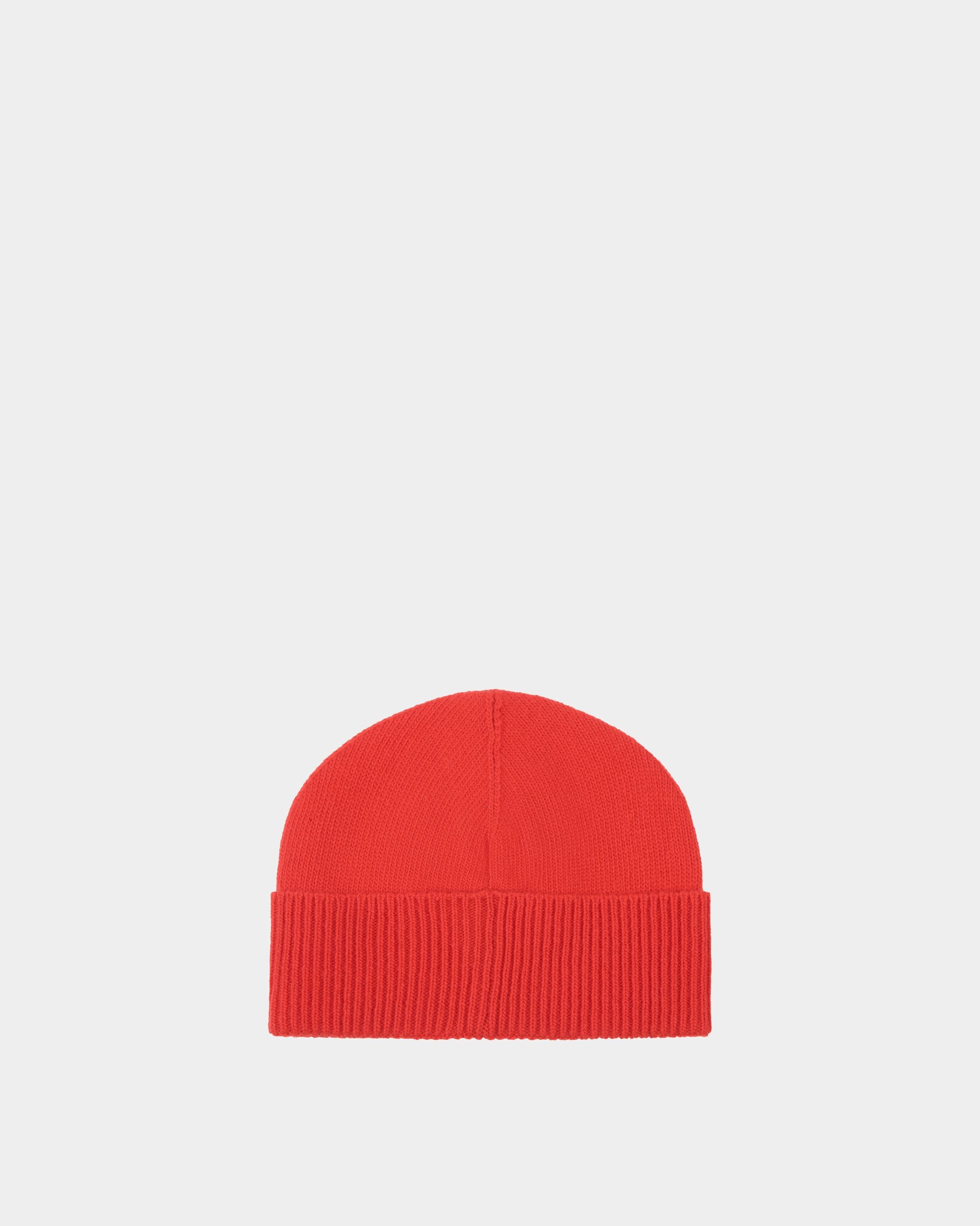 Beanie With Logo In Candy Red Wool - Women's - Bally - 02