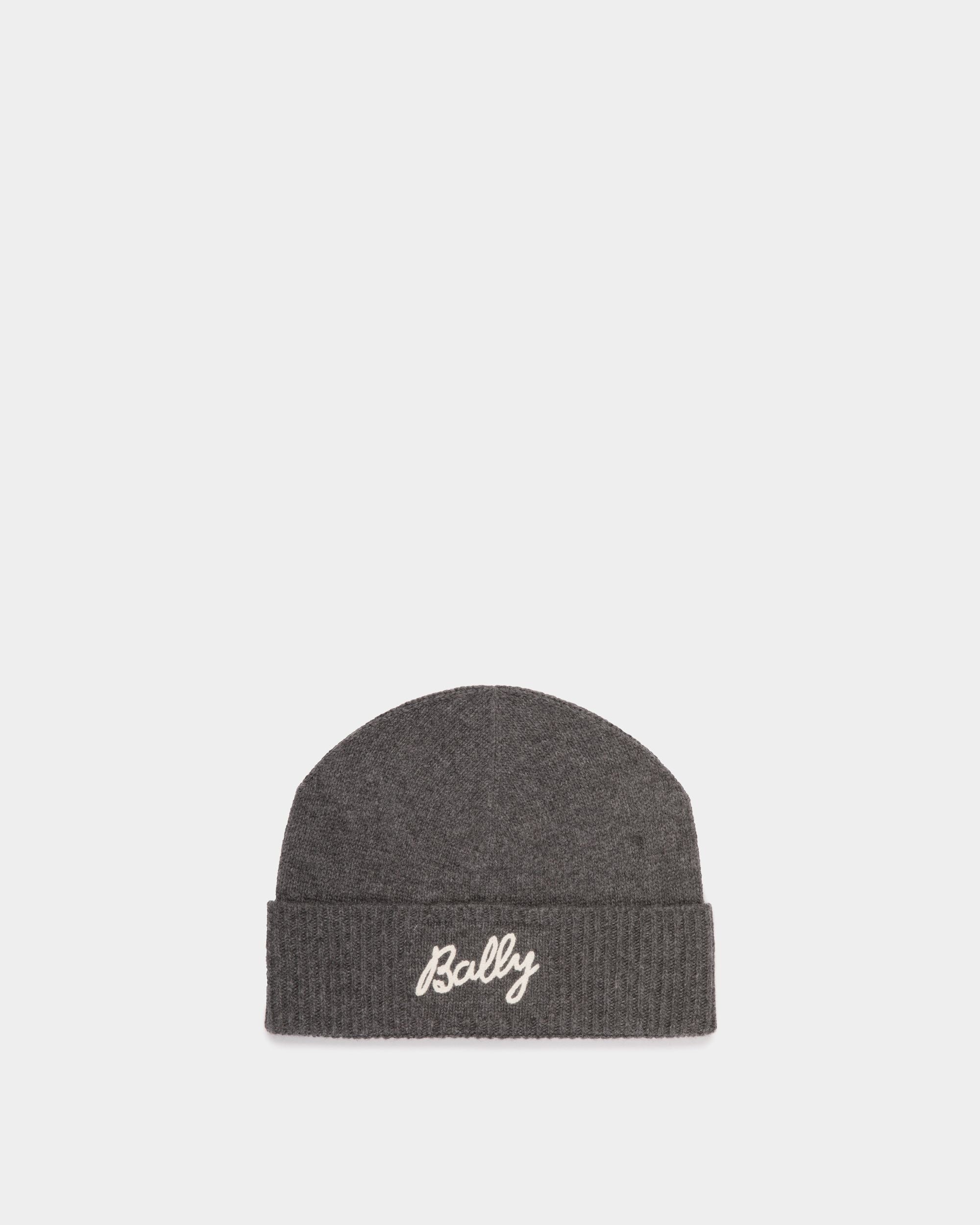 Beanie With a Logo In Grey Wool - Women's - Bally - 01
