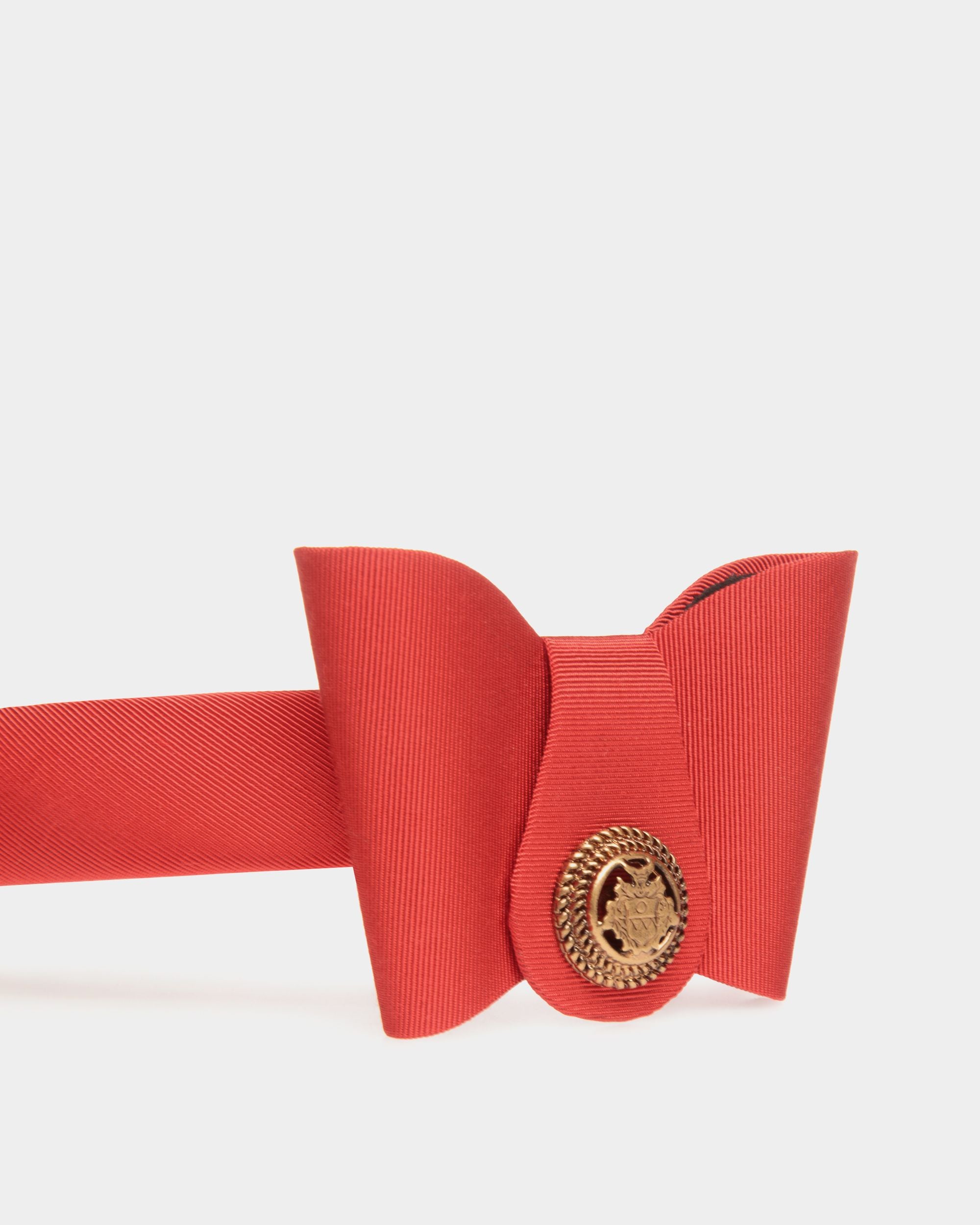 Headband With Bally Bow in Red - Women's - Bally - 03