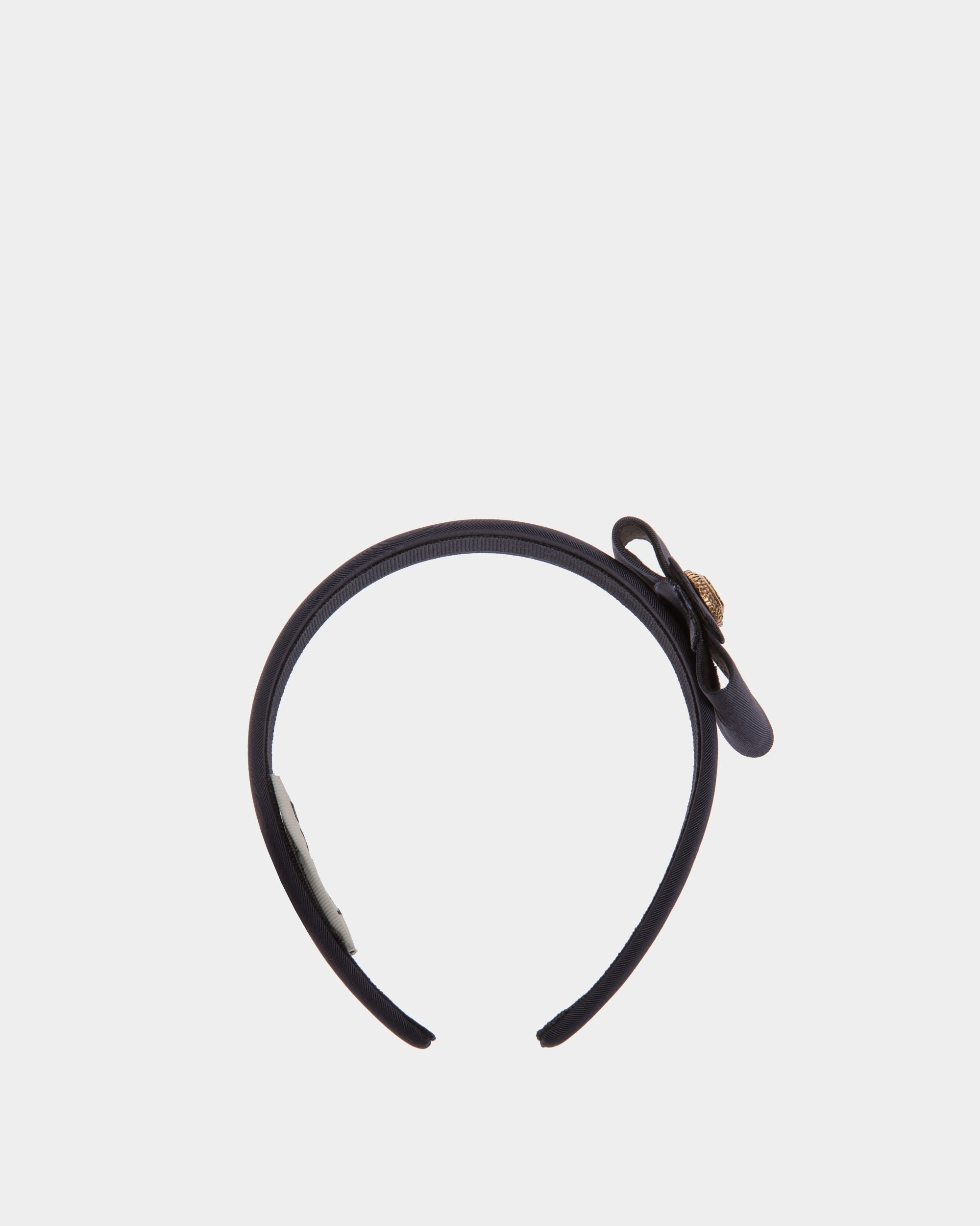 Headband With Bally Bow in Navy Blue - Women's - Bally - 01