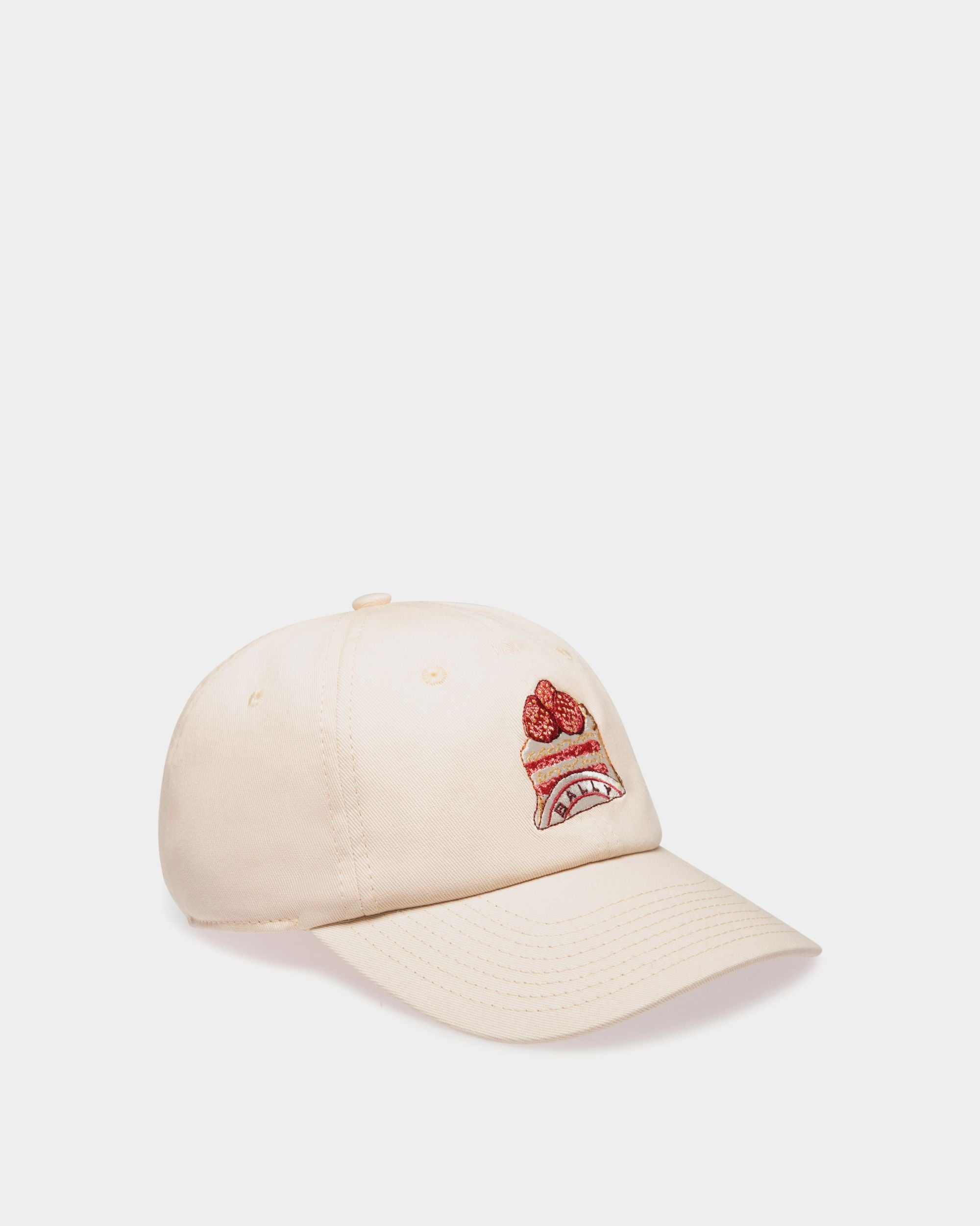 Baseball Hat in Natural Cotton with Bally Cake Embroidery - Women's - Bally - 01