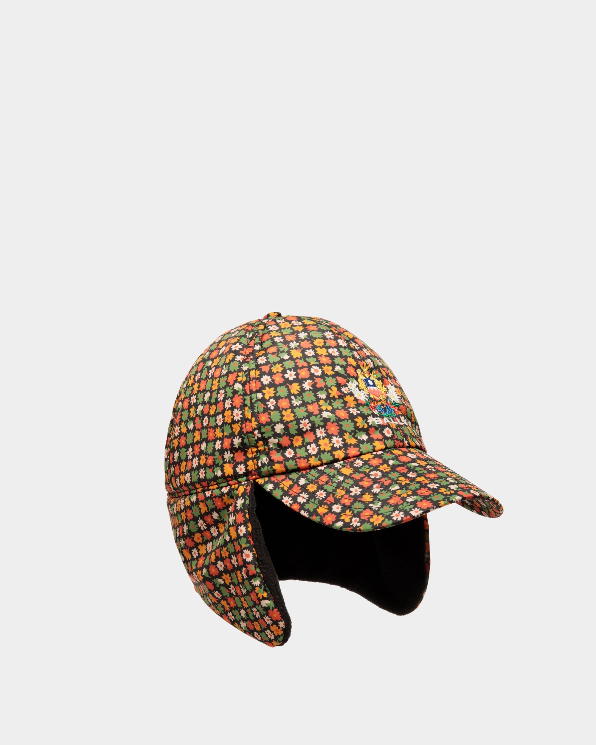 Winter Capsule Aviator Hat With Alpine Flowers in Multicolor Recycled Nylon - Women's - Bally - 01