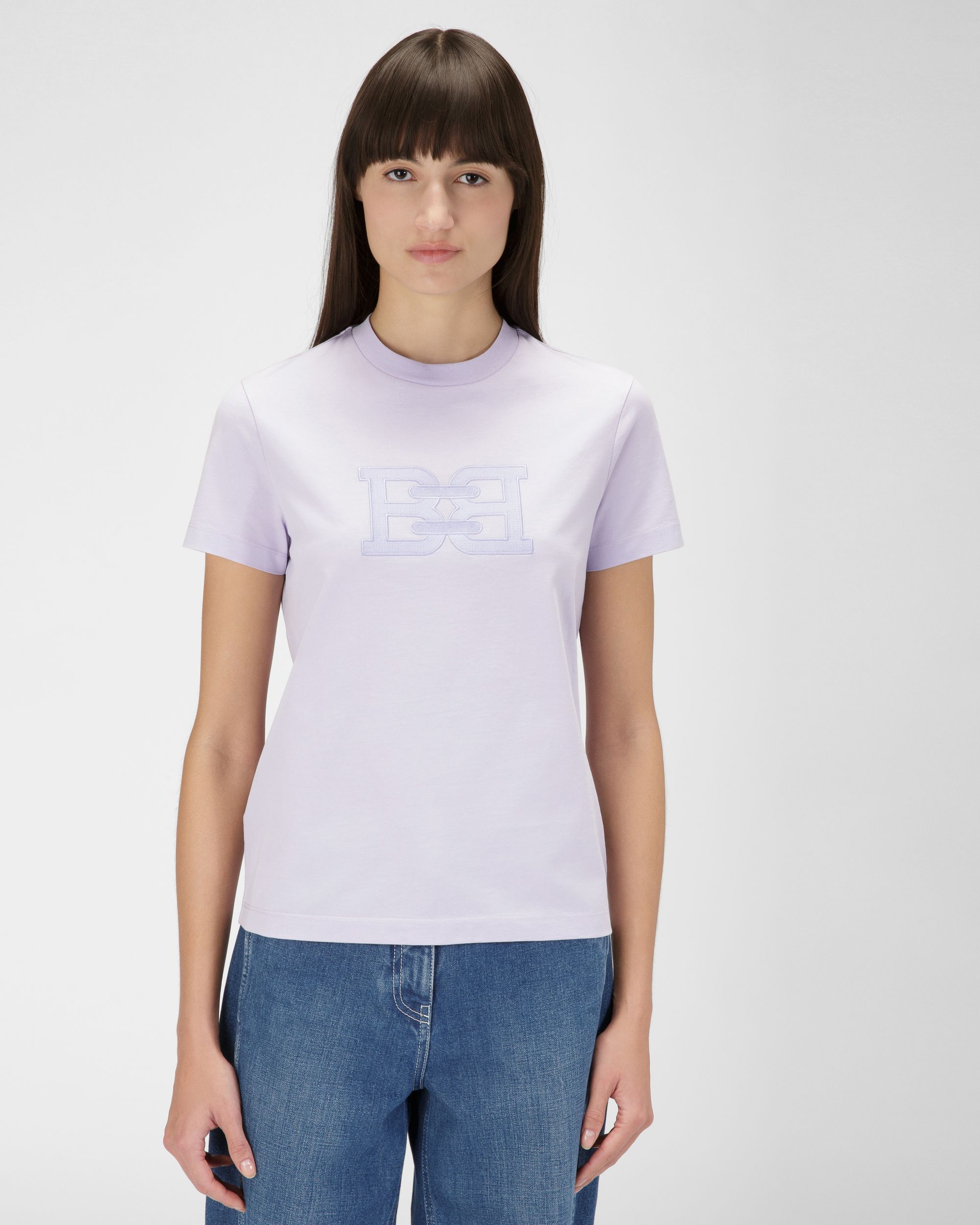 Organic Cotton T-Shirt In Lilac - Women's - Bally - 01