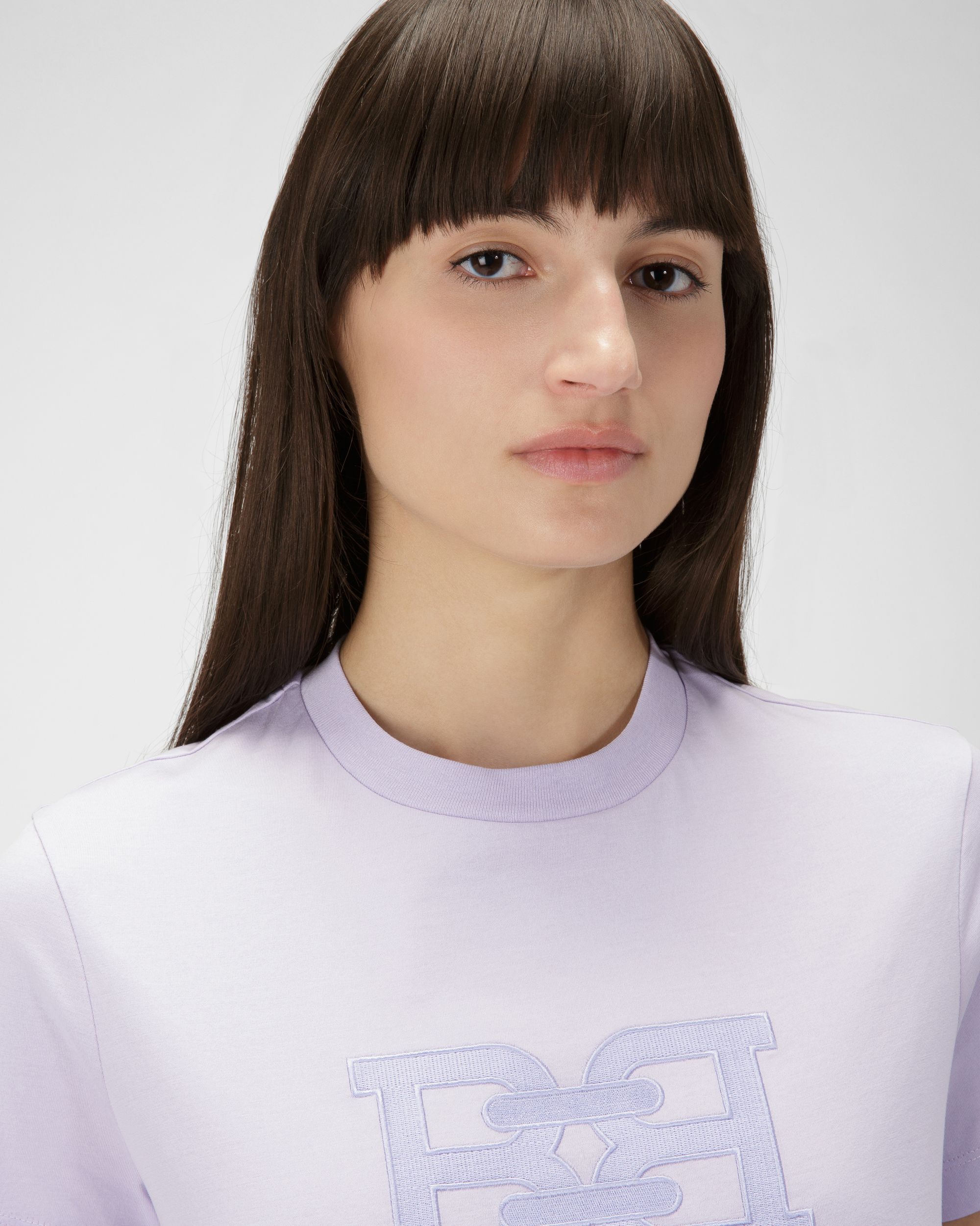 Organic Cotton T-Shirt In Lilac - Women's - Bally - 02