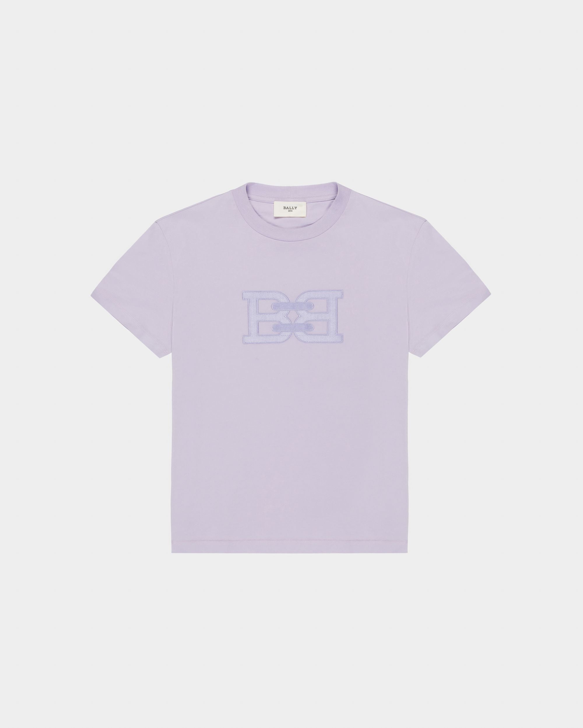 Organic Cotton T-Shirt In Lilac - Women's - Bally - 04
