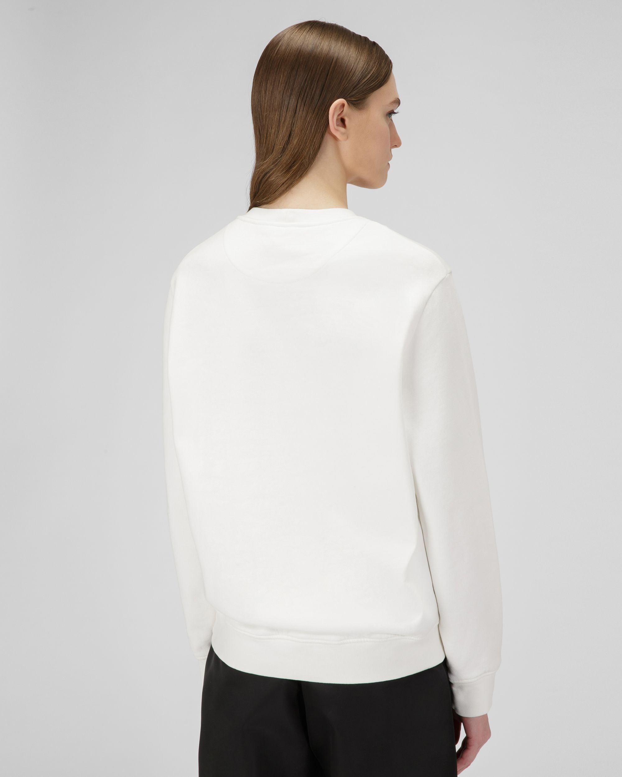 Organic Cotton Mix Sweatshirt In Bone - Women's - Bally - 03