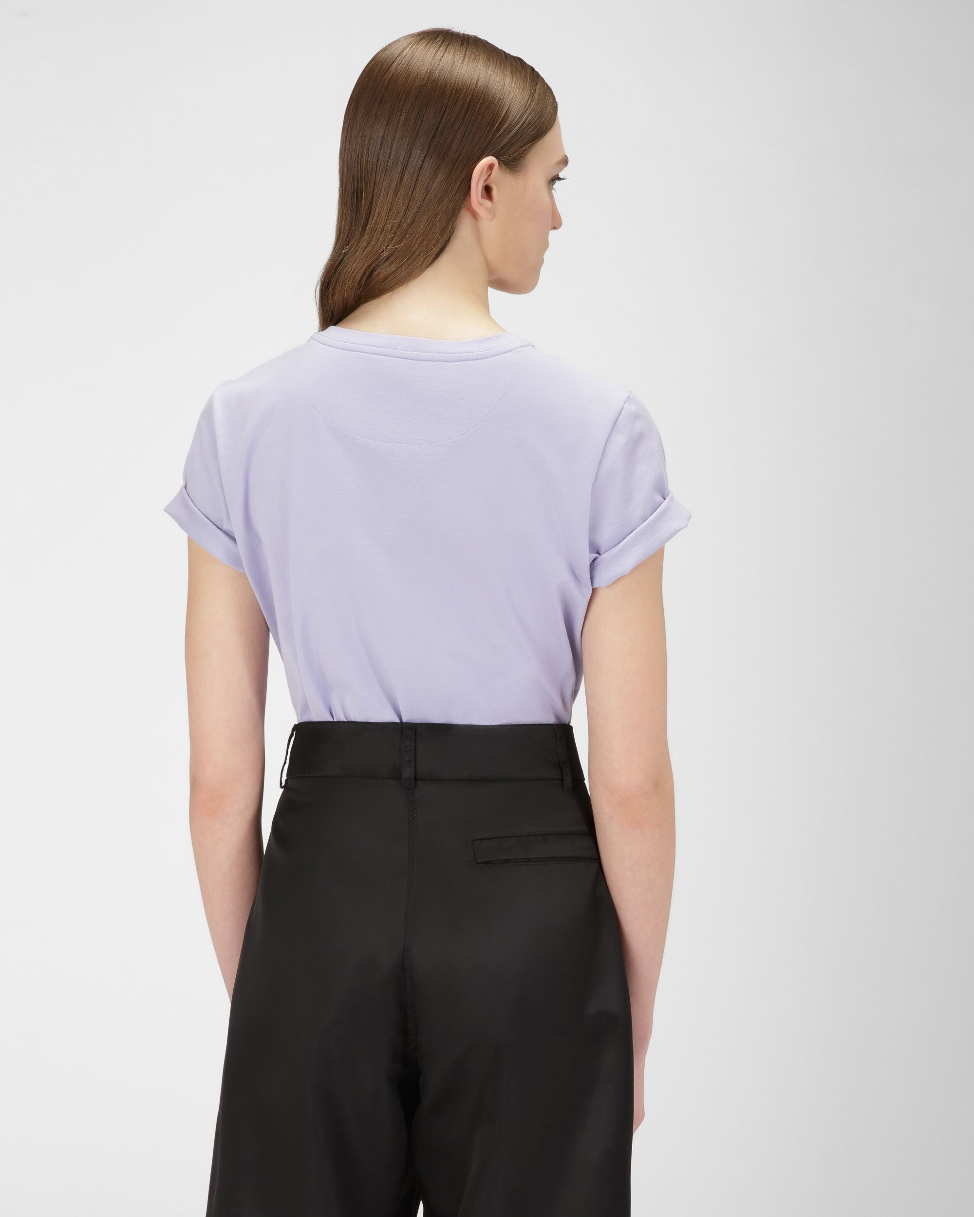 Organic Cotton T-Shirt In Lilac - Women's - Bally - 03