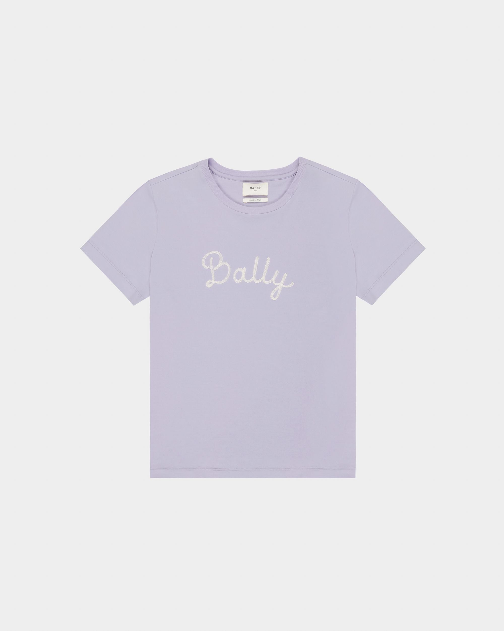 Organic Cotton T-Shirt In Lilac - Women's - Bally - 04
