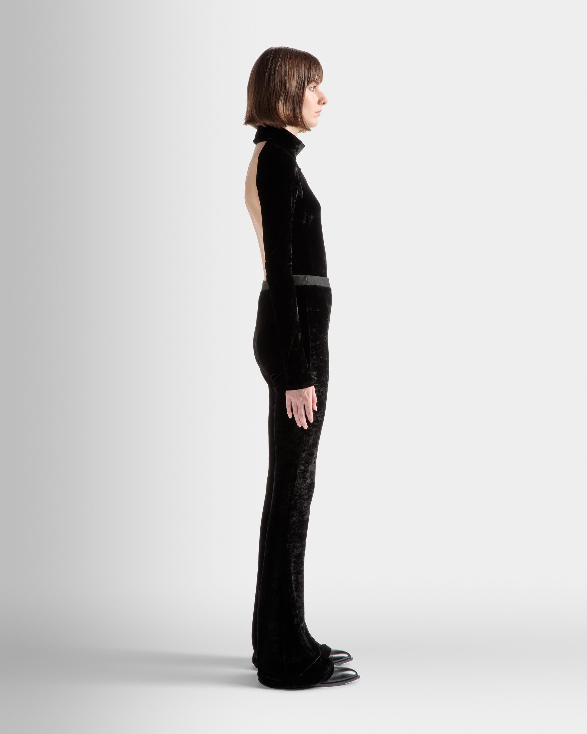 Flared Pants In Black Velvet - Women's - Bally - 05