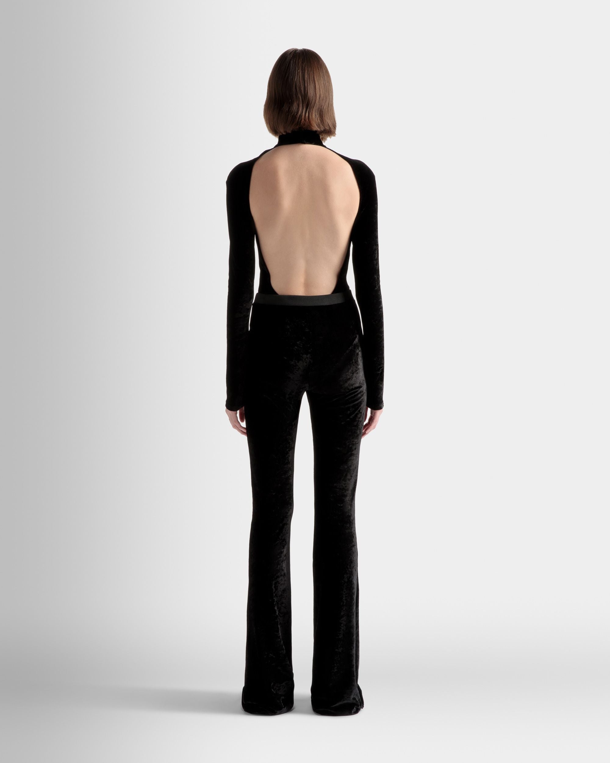 Flared Pants In Black Velvet - Women's - Bally - 06