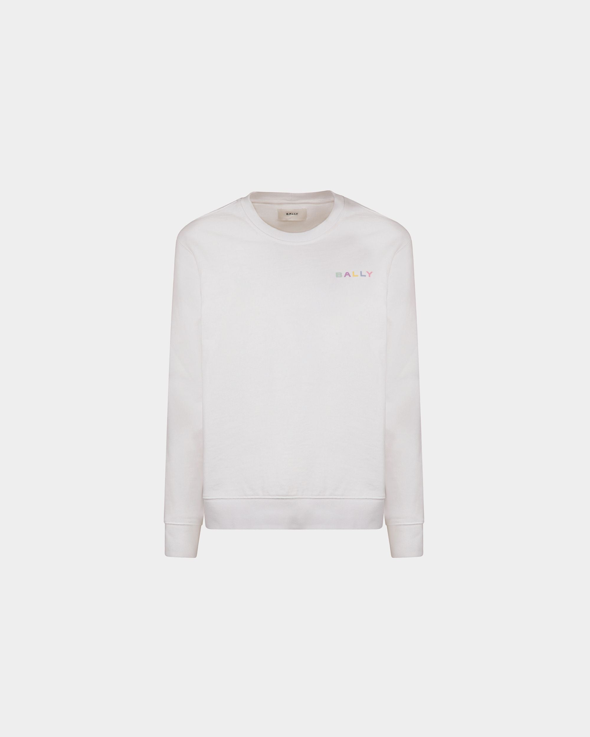 Crewneck Sweatshirt in White Cotton - Women's - Bally - 01
