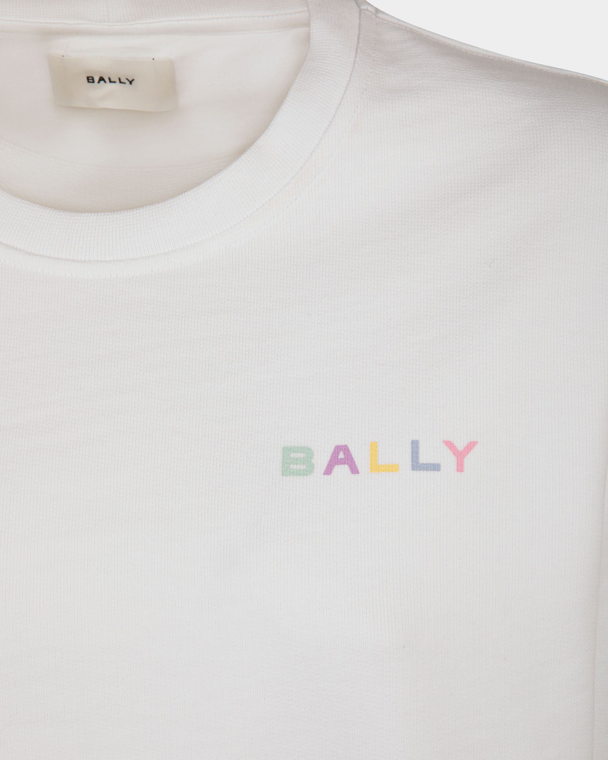 Crewneck Sweatshirt in White Cotton - Women's - Bally - 04