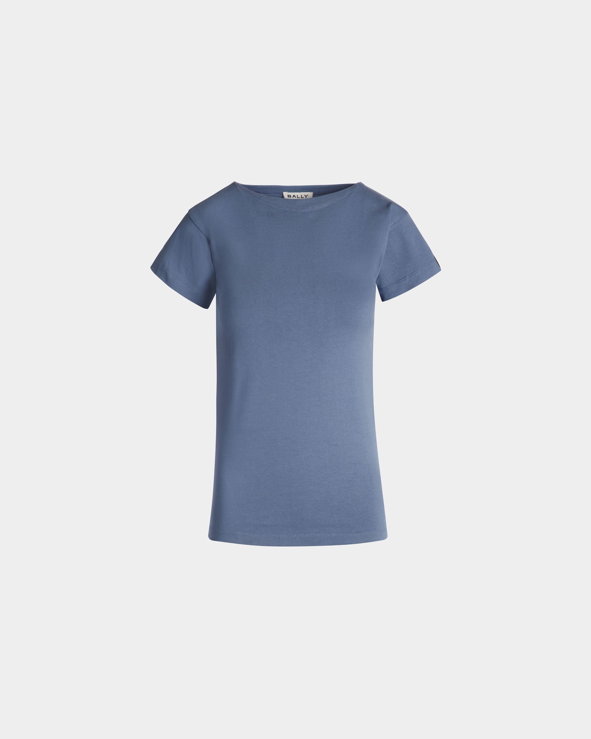 T-Shirt in Light Blue Cotton - Women's - Bally - 01