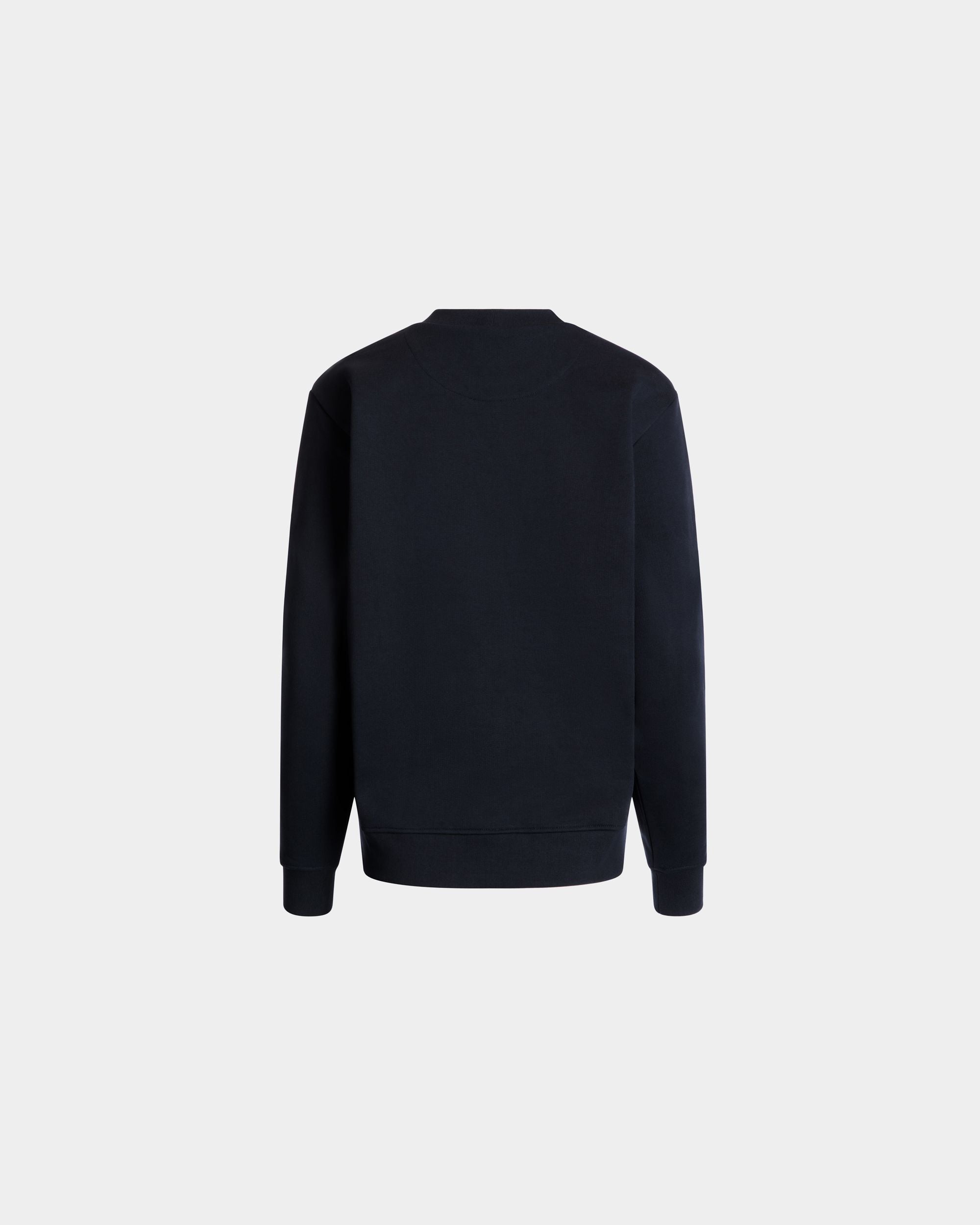 Crewneck With Bally Crest Logo In Navy Blue Cotton - Women's - Bally - 07