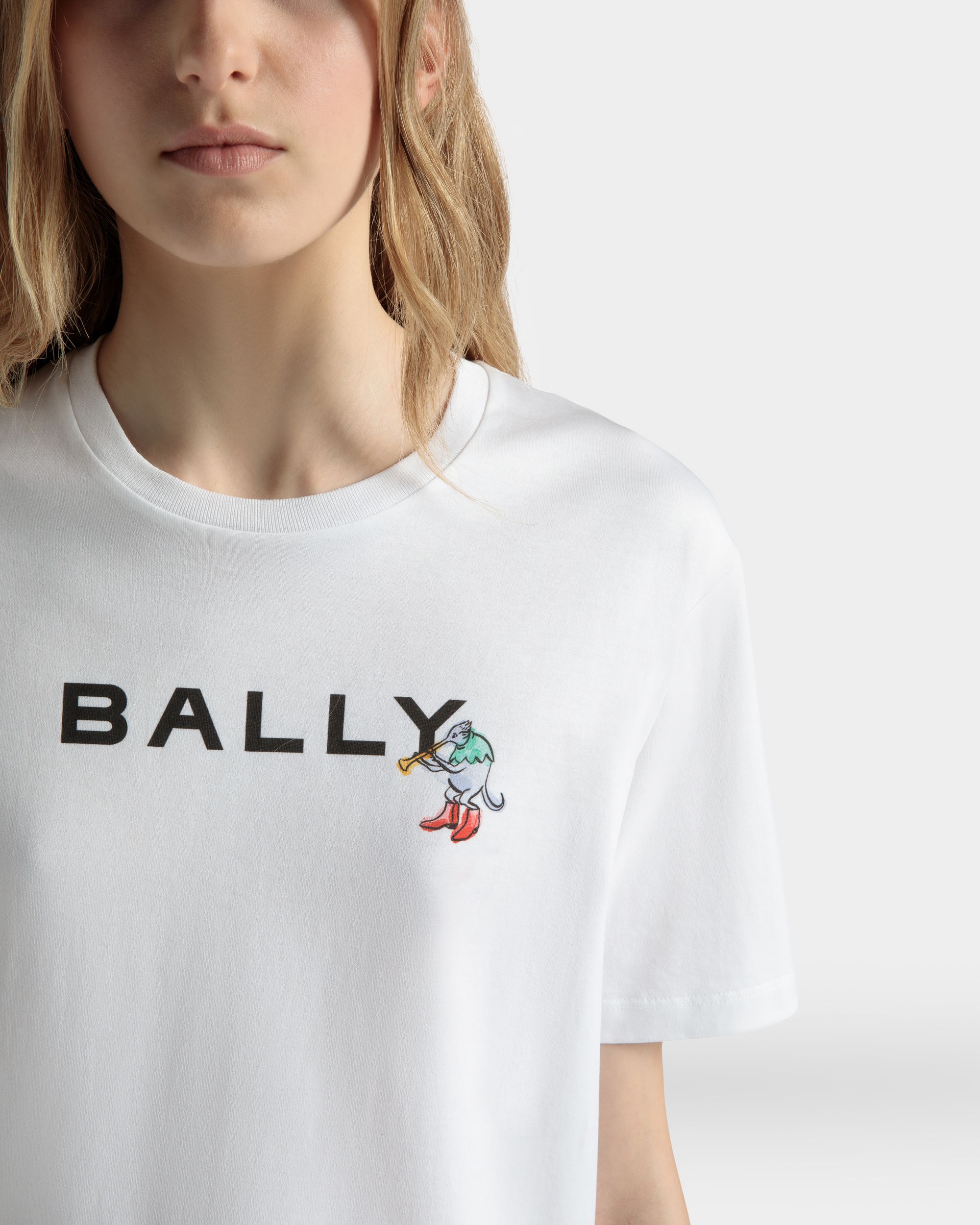 T-Shirt in White Cotton - Women's - Bally - 04