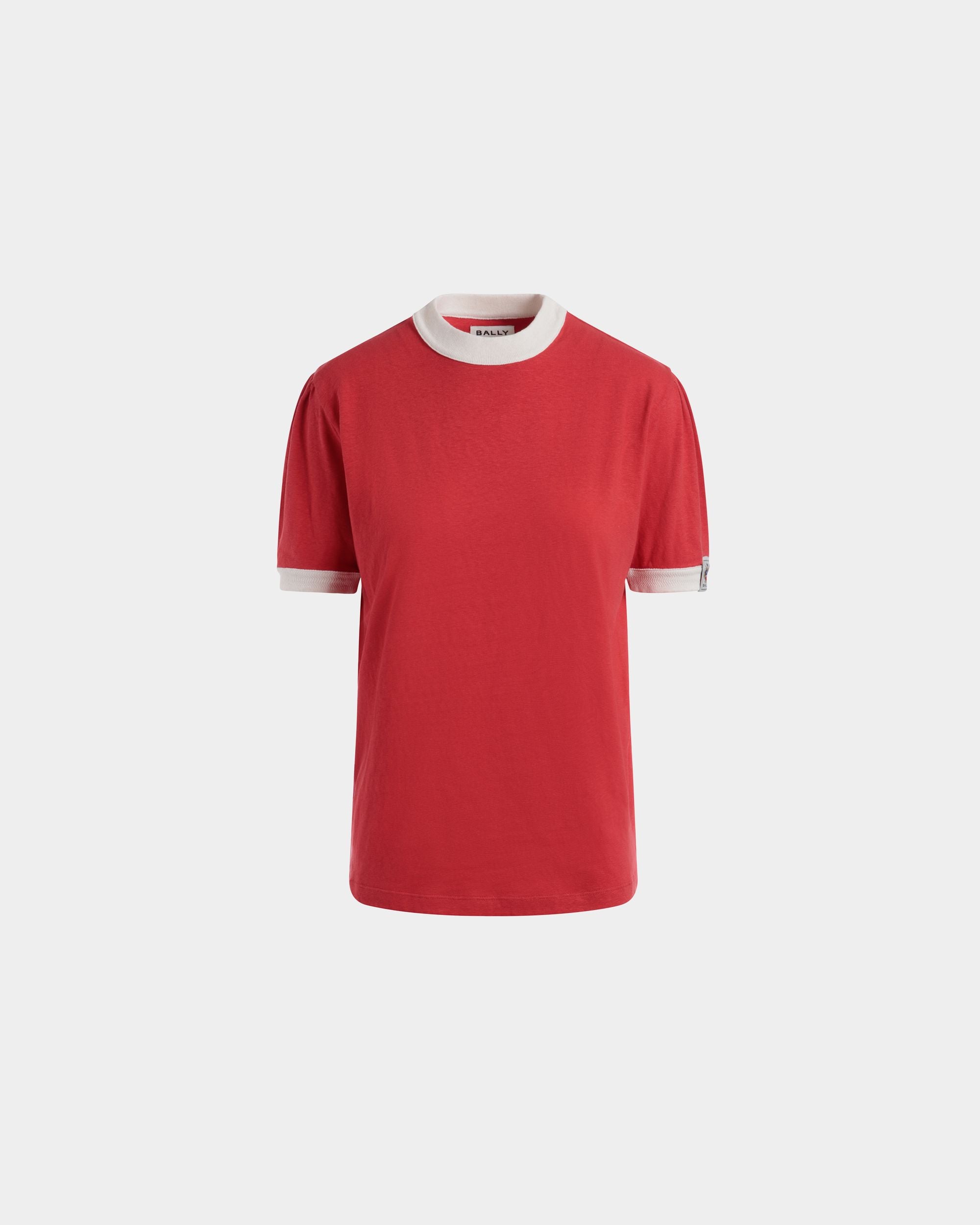 Cutsew T-Shirt In Red Mix Cotton - Women's - Bally - 01