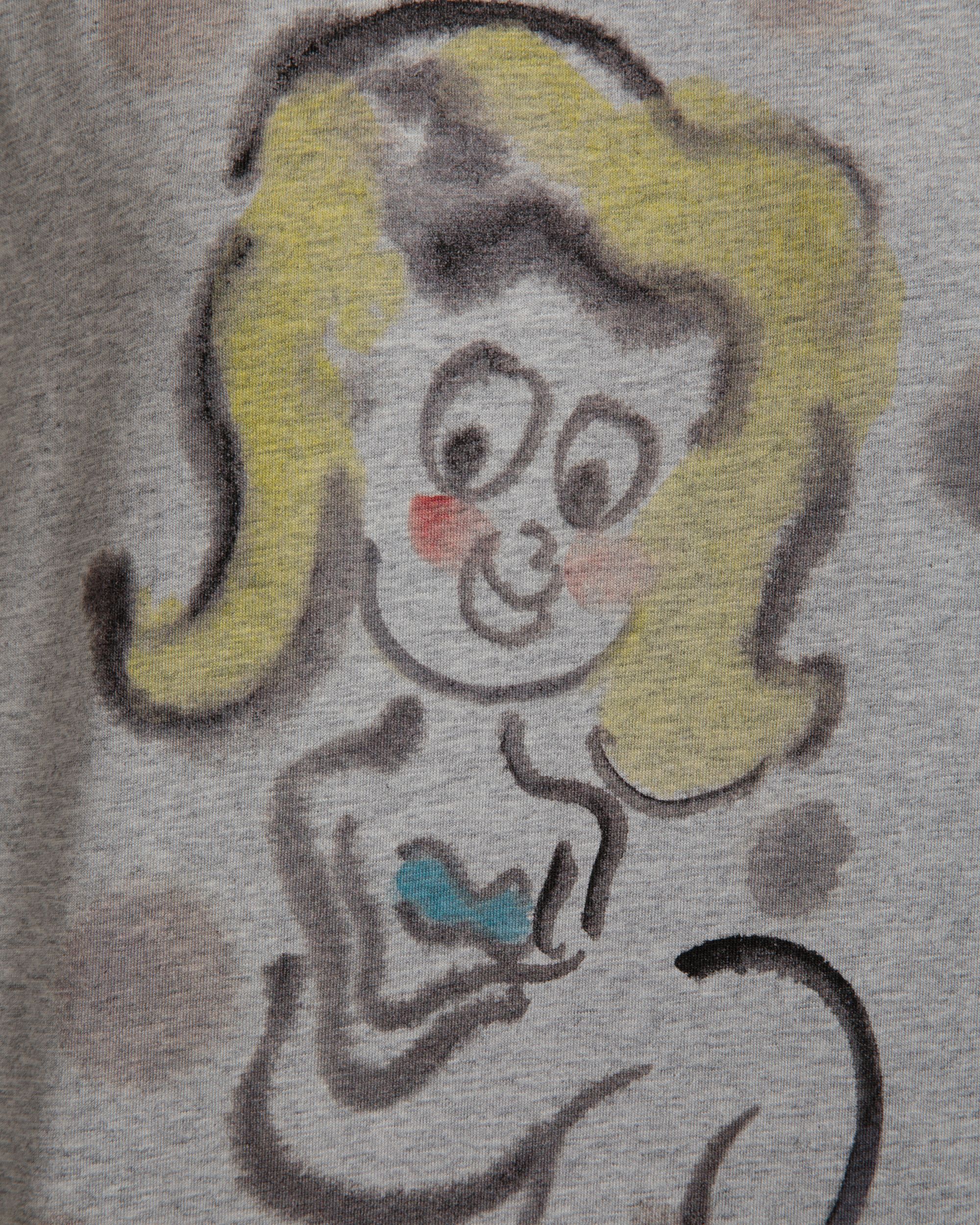 T-Shirt With Mermaid Print In Grey Melange Cotton - Women's - Bally - 04