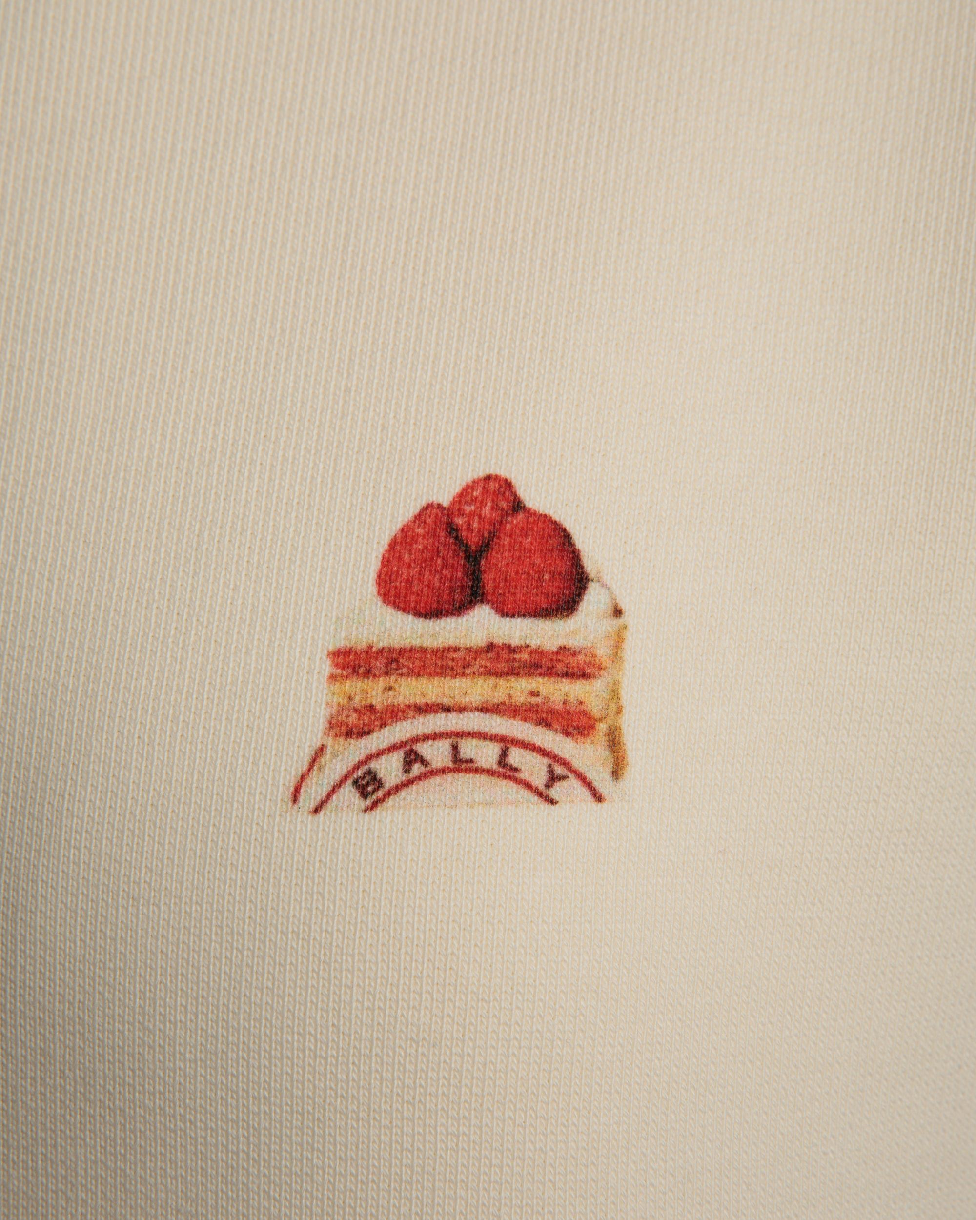 Crewneck Sweatshirt With Bally Cake in Ivory Cotton - Women's - Bally - 04