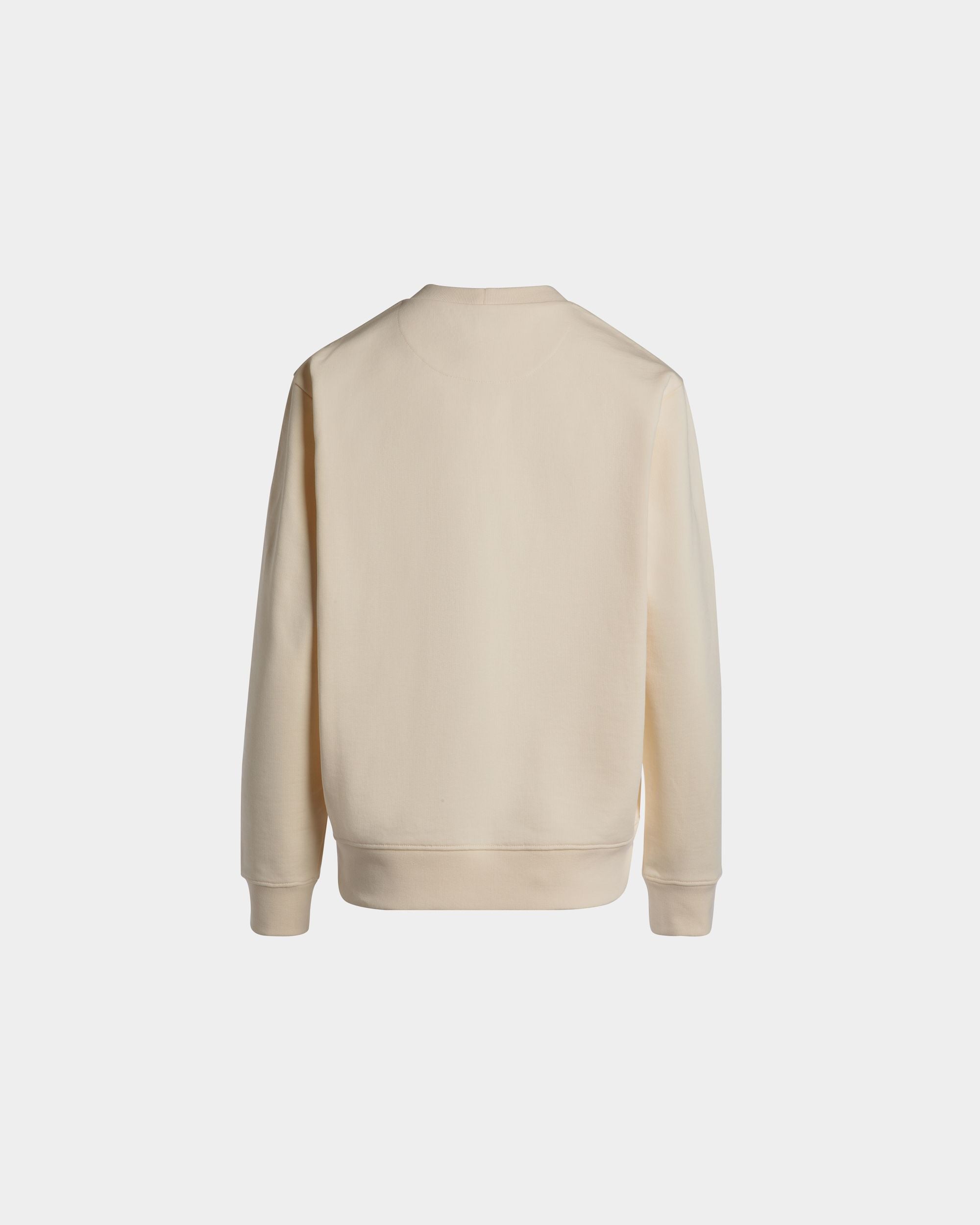 Crewneck Sweatshirt With Bally Cake in Ivory Cotton - Women's - Bally - 08