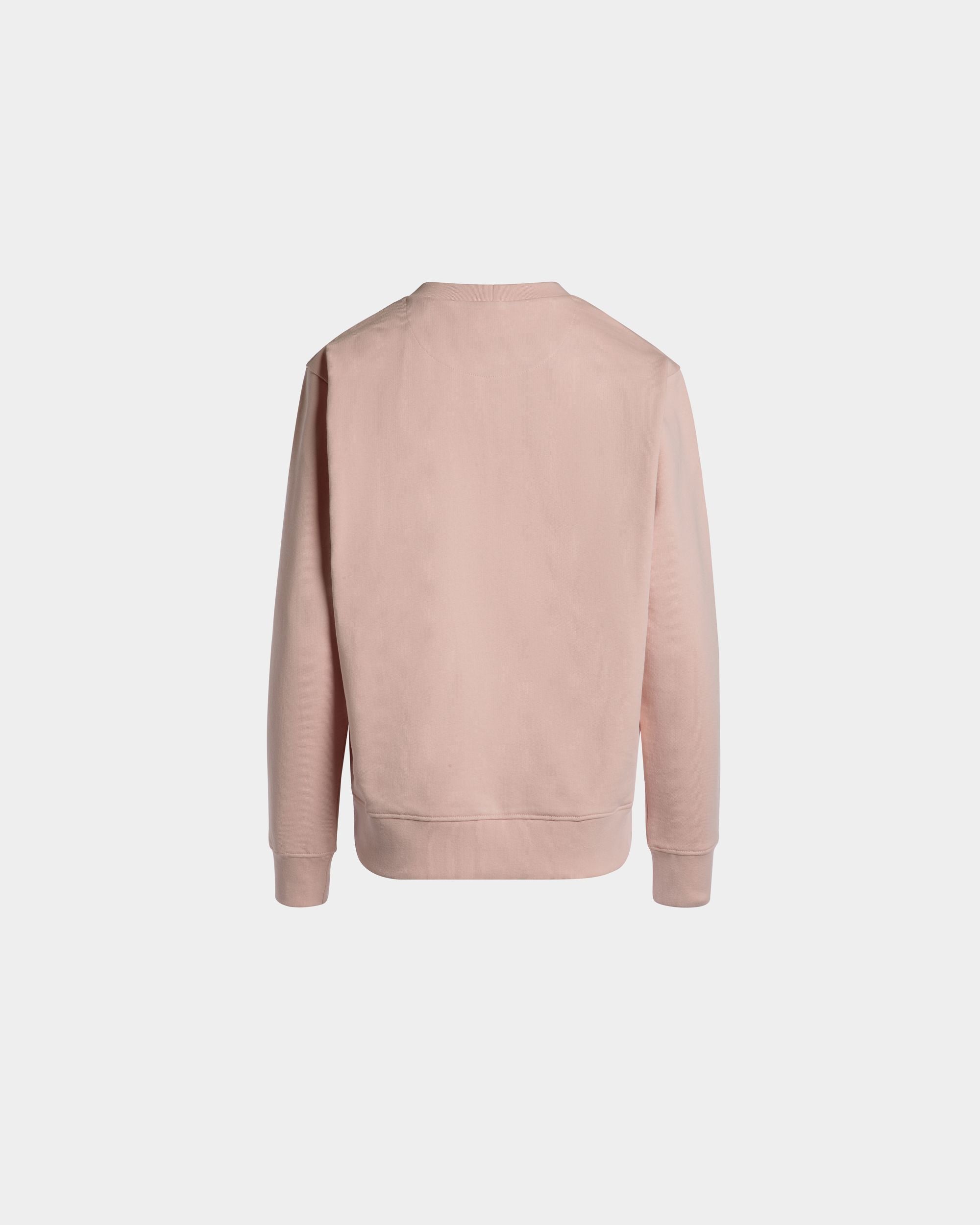 Crewneck Sweatshirt With Bally Cake in Dusty Petal Cotton - Women's - Bally - 07