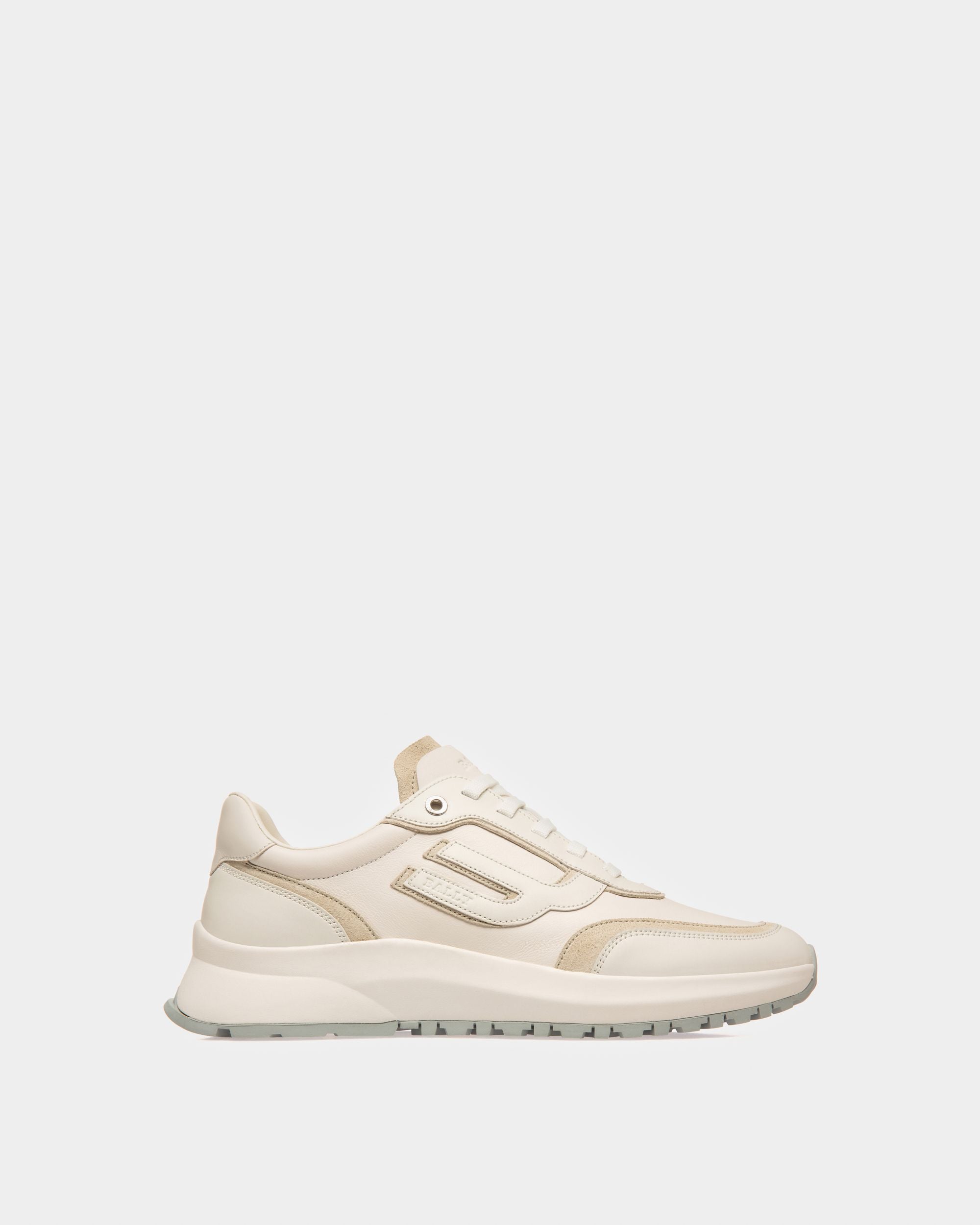 Demmy Leather Sneakers In White & Dusty White - Women's - Bally - 01