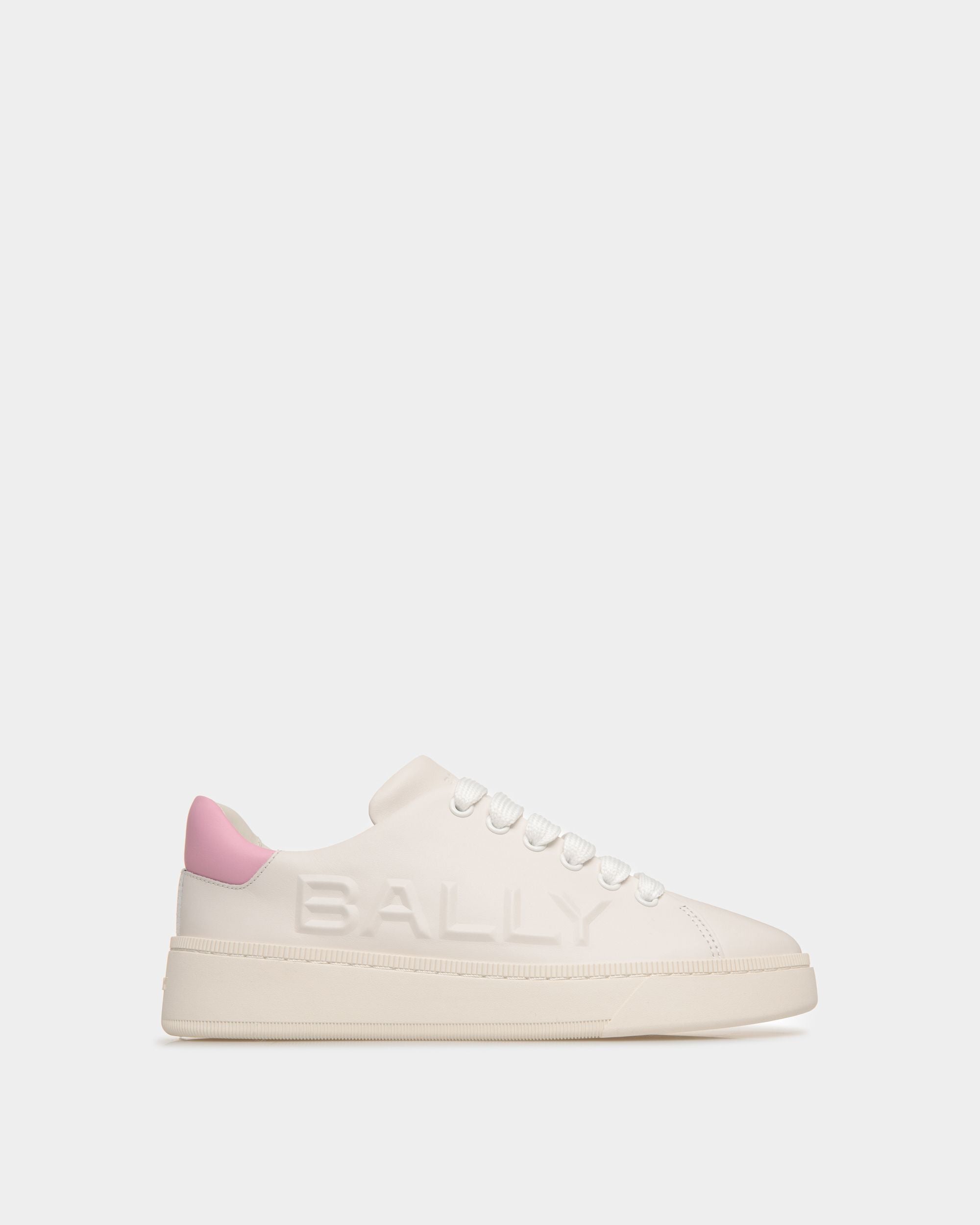 Raise Sneaker In White And Pink Leather - Women's - Bally - 01