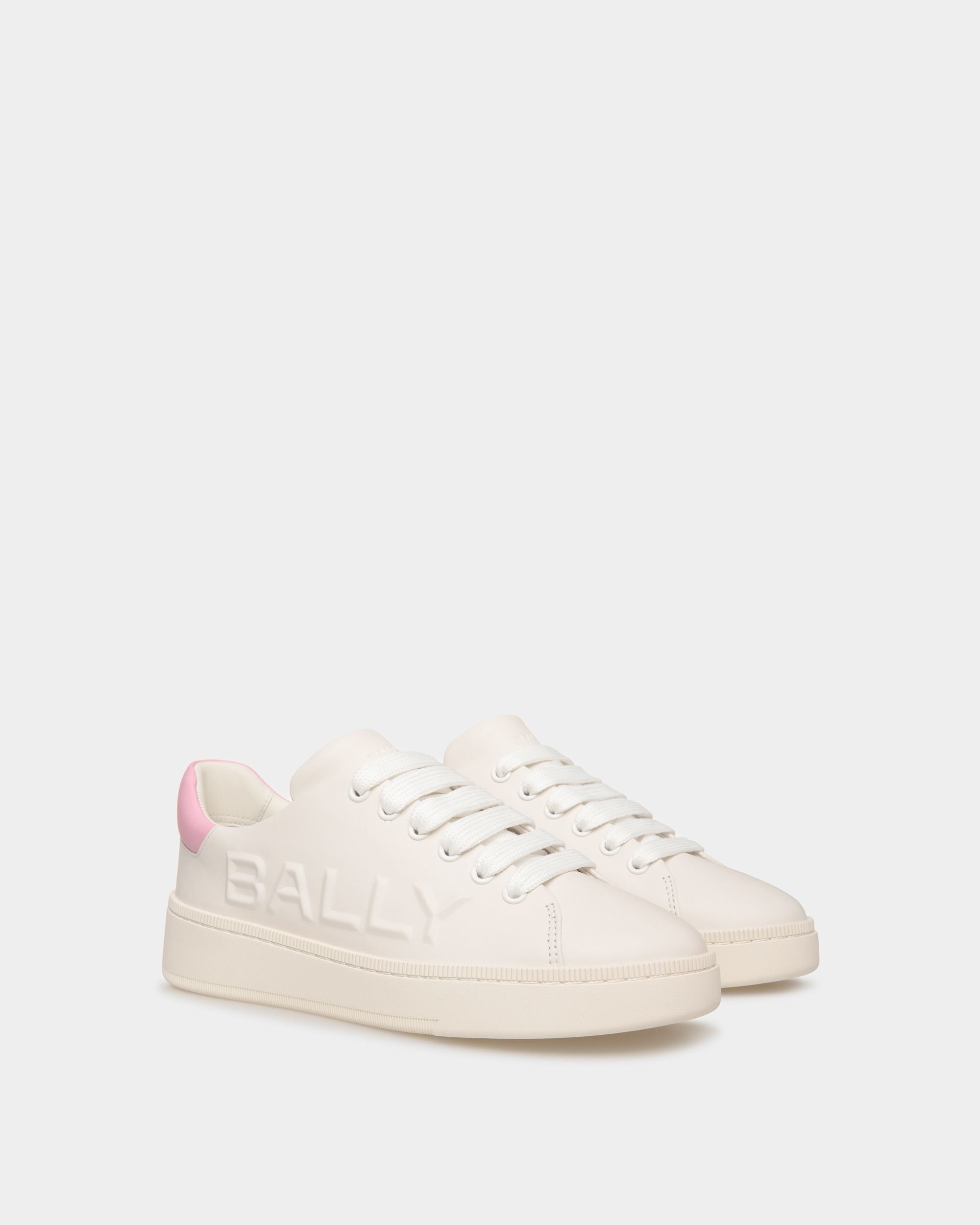 Raise Sneaker In White And Pink Leather - Women's - Bally - 02