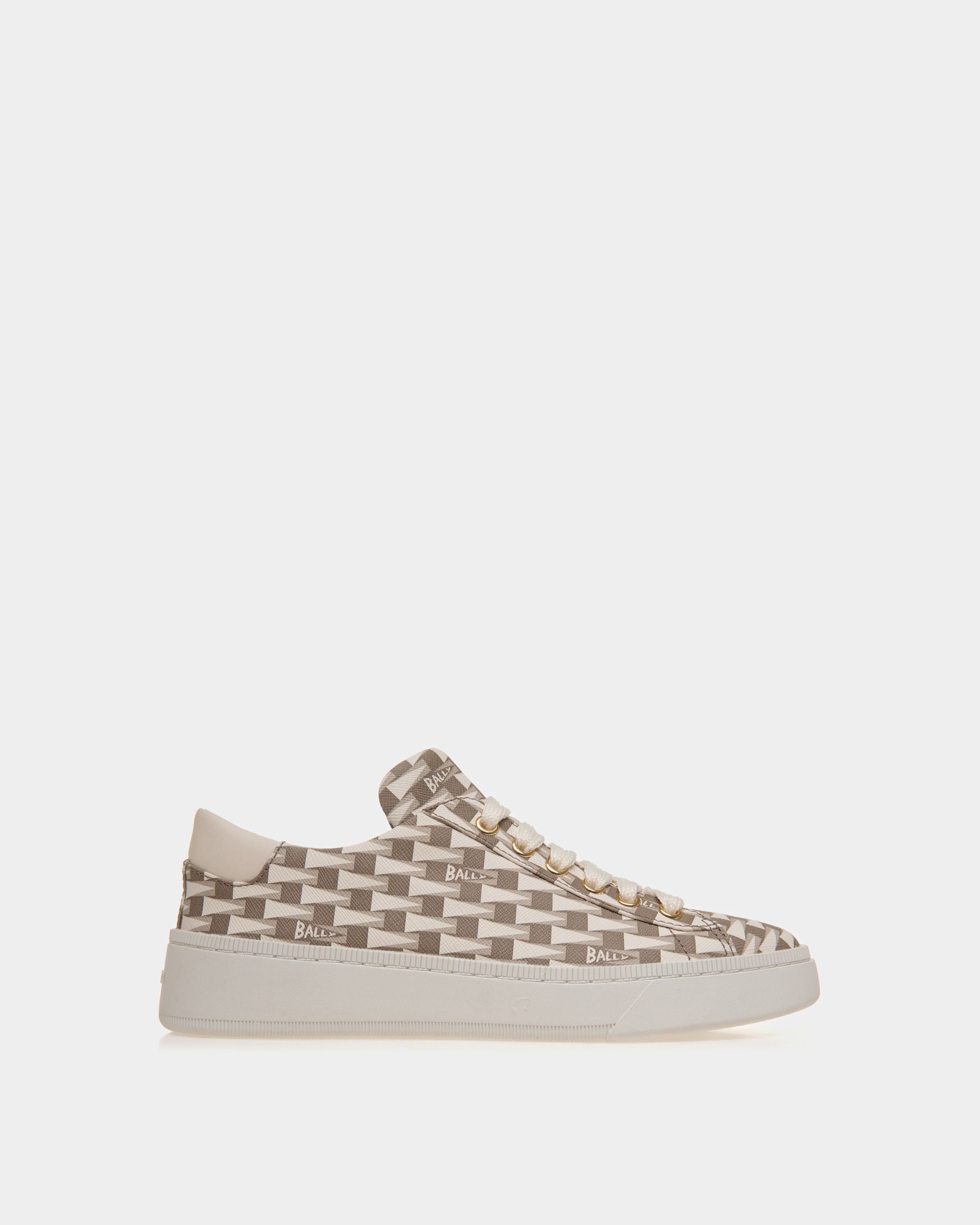 Raise Sneaker in Beige Pennant Motif Fabric - Women's - Bally - 01