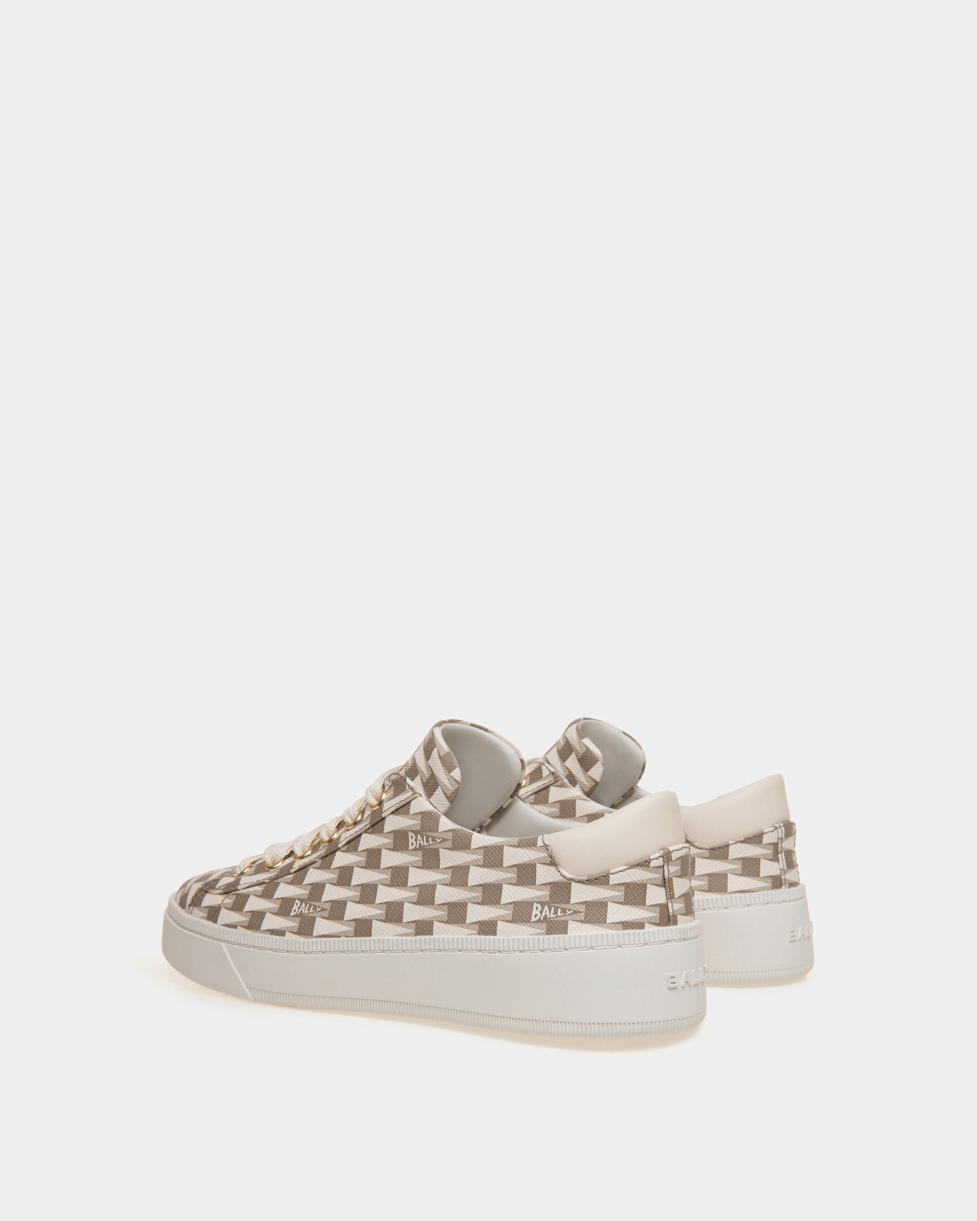Raise Sneaker in Beige Pennant Motif Fabric - Women's - Bally - 03