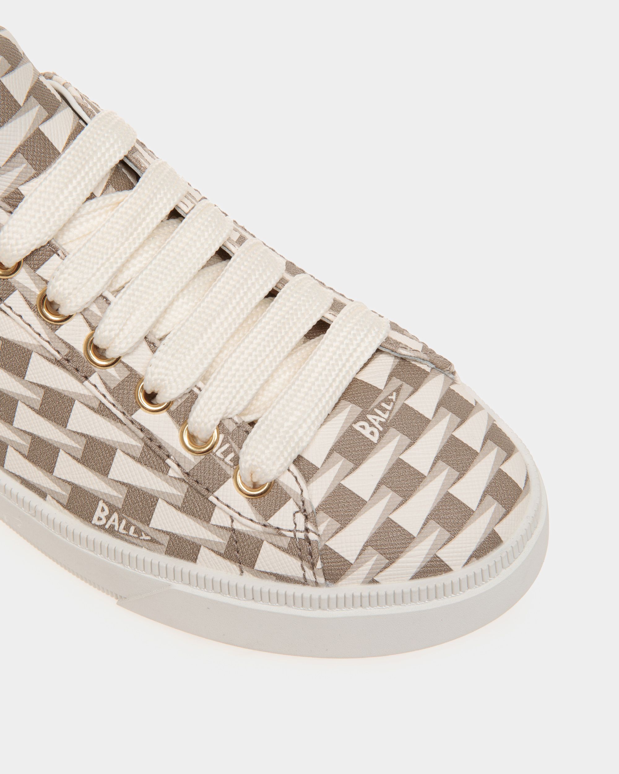Raise Sneaker in Beige Pennant Motif Fabric - Women's - Bally - 05