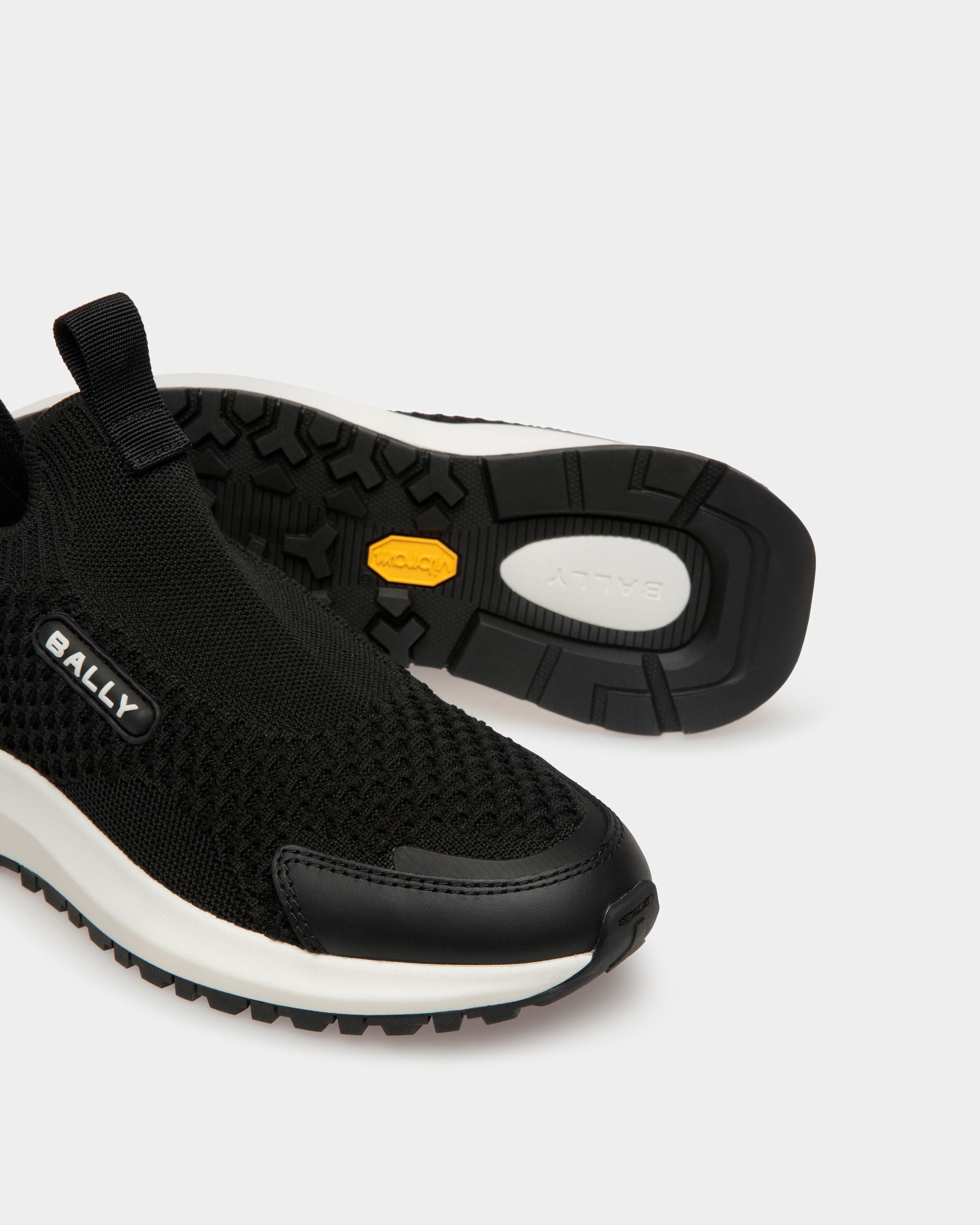 Outline Sneaker in Black Knit Fabric - Women's - Bally - 04