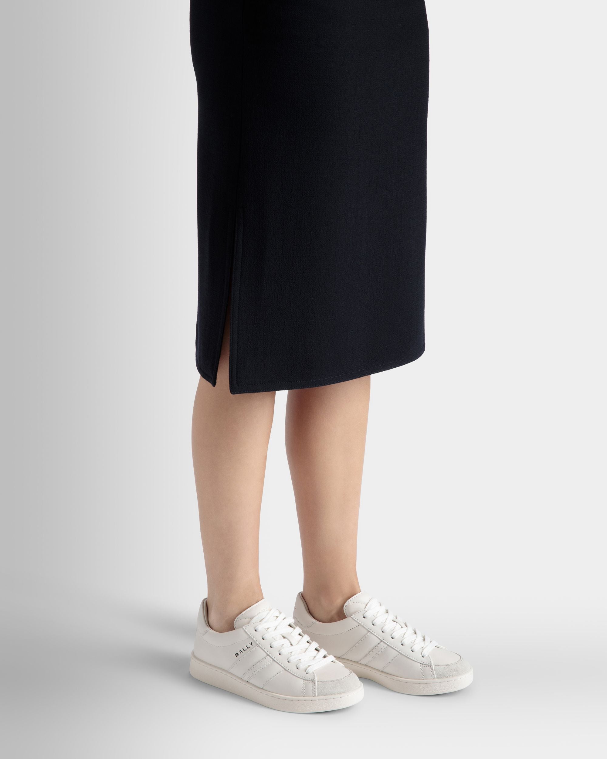 Tennis Sneaker In White Leather - Women's - Bally - 02