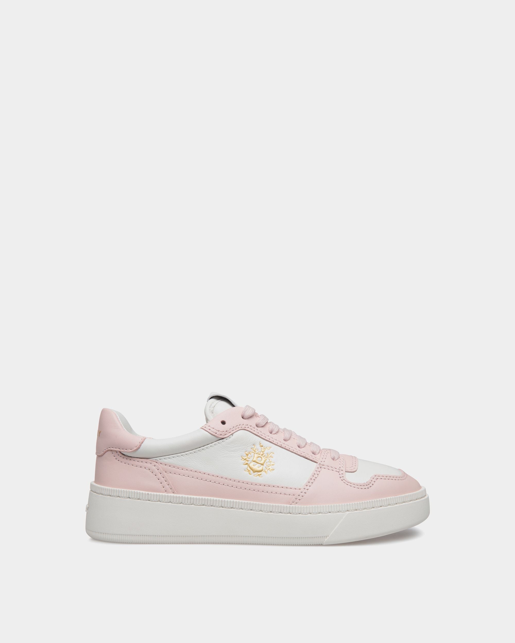 Raise Sneaker In Dusty Petal And White Leather - Women's - Bally - 01