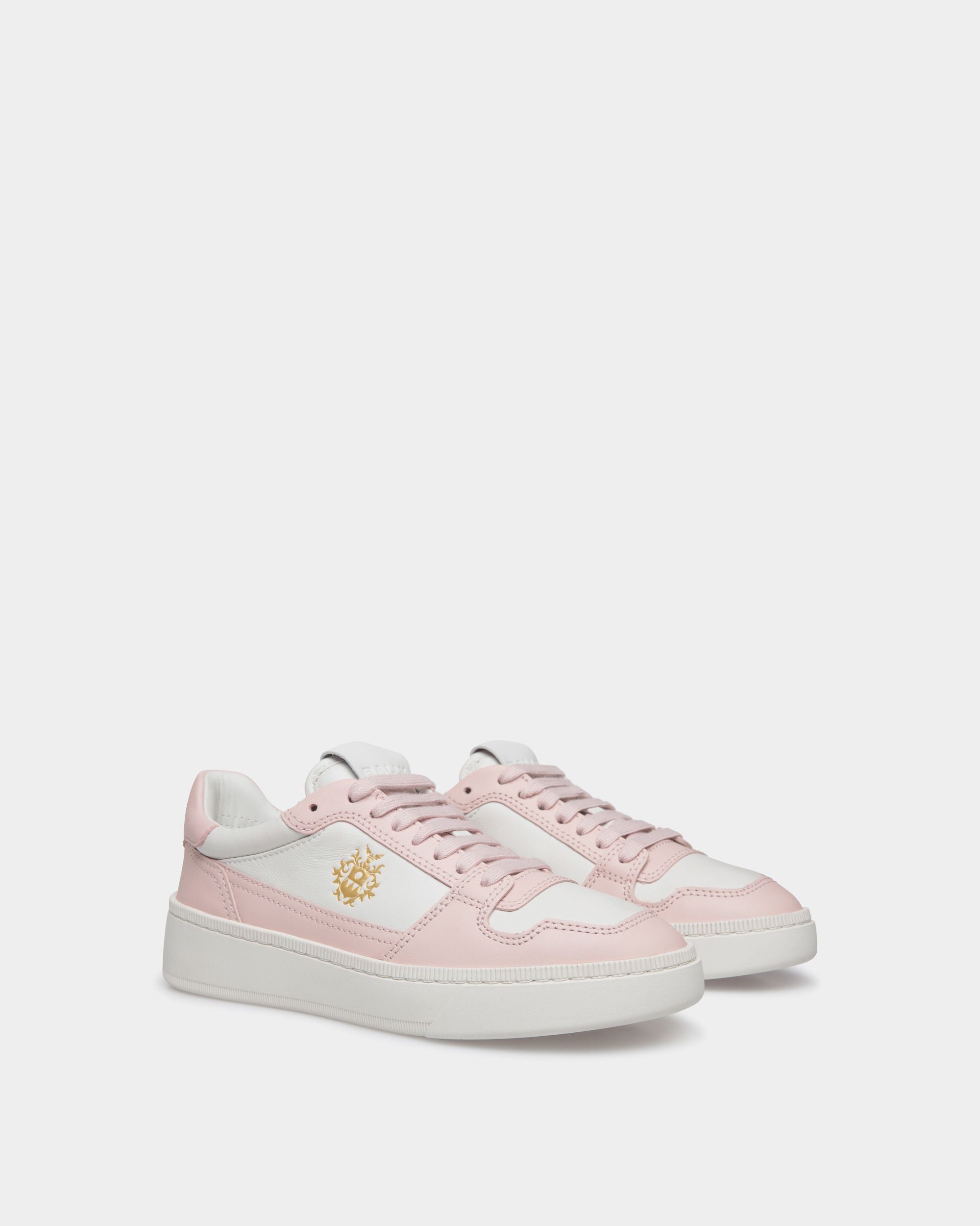 Raise Sneaker In Dusty Petal And White Leather - Women's - Bally - 03