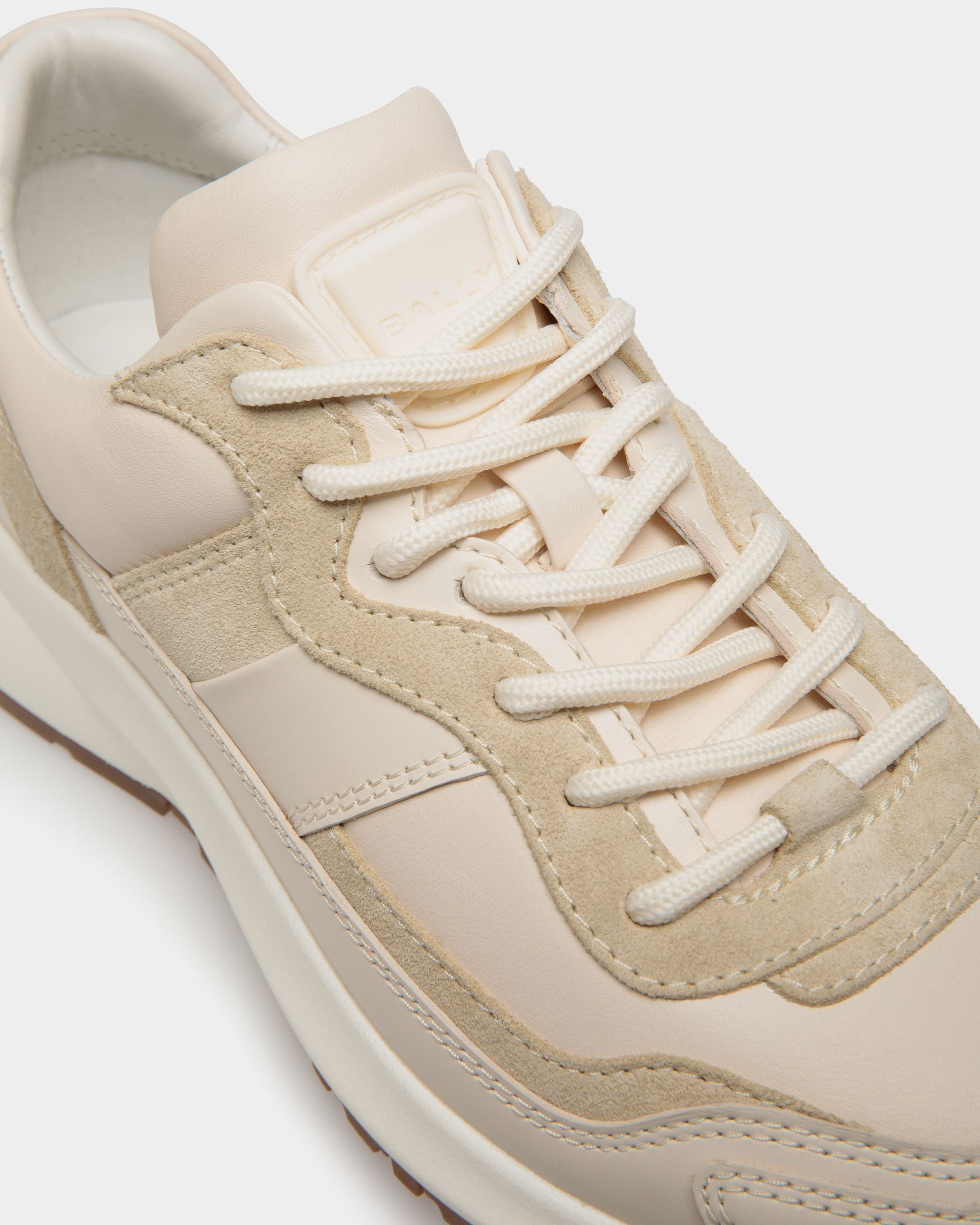Outline Sneaker in Ivory and Champagne Leather - Women's - Bally - 05