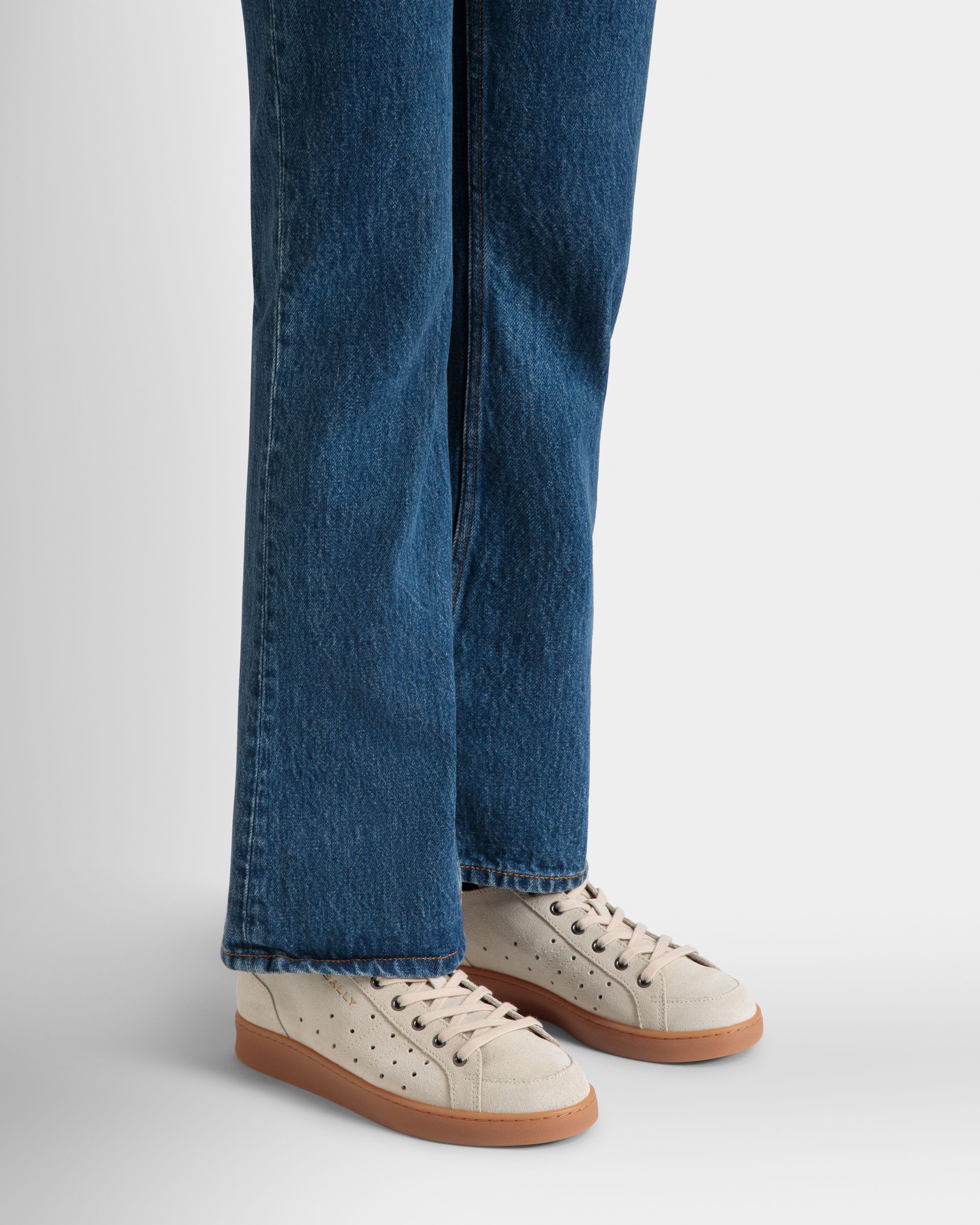 Tennis Sneaker in Champagne Suede - Women's - Bally - 02