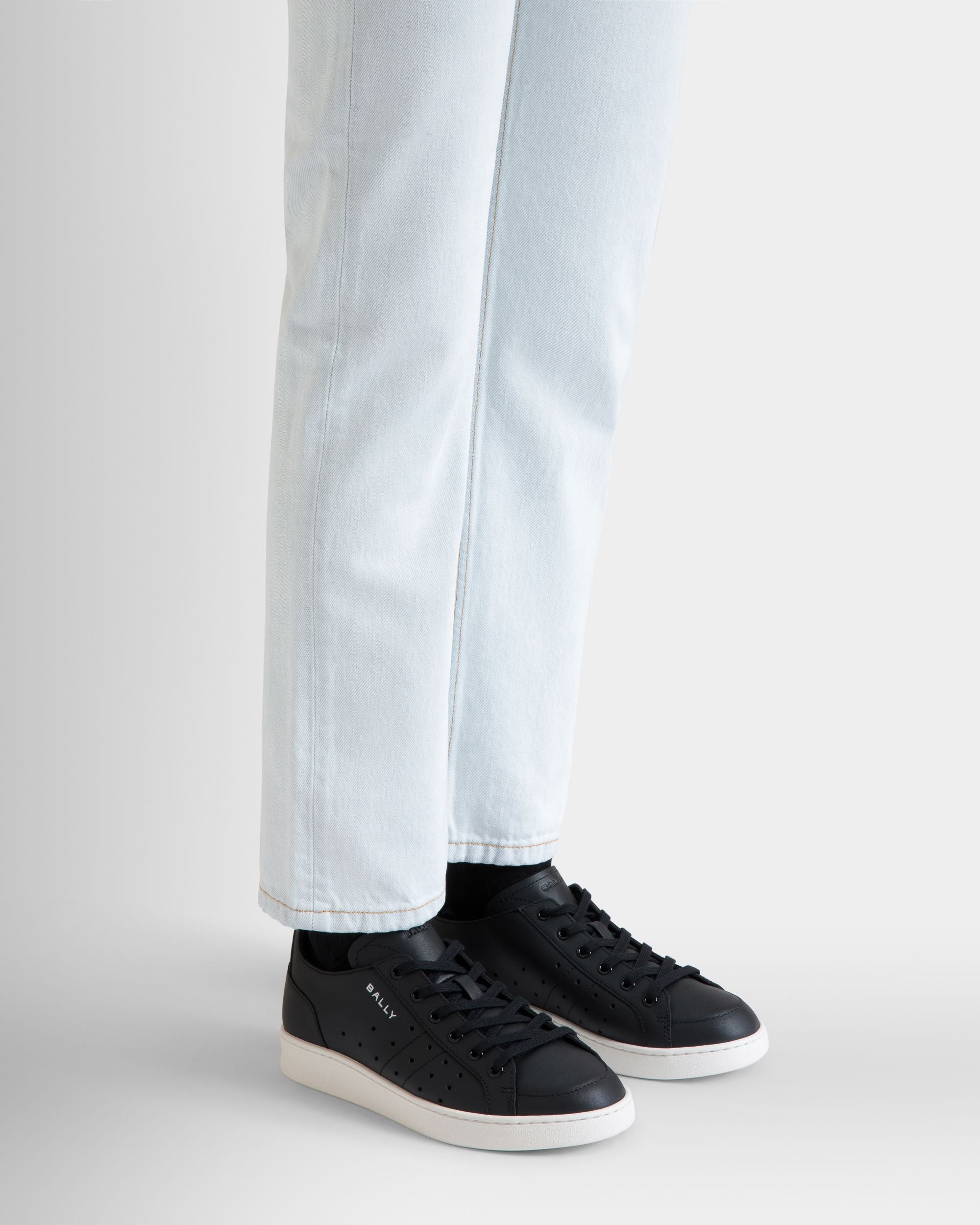 Tennis Sneaker in Black Leather - Women's - Bally - 02