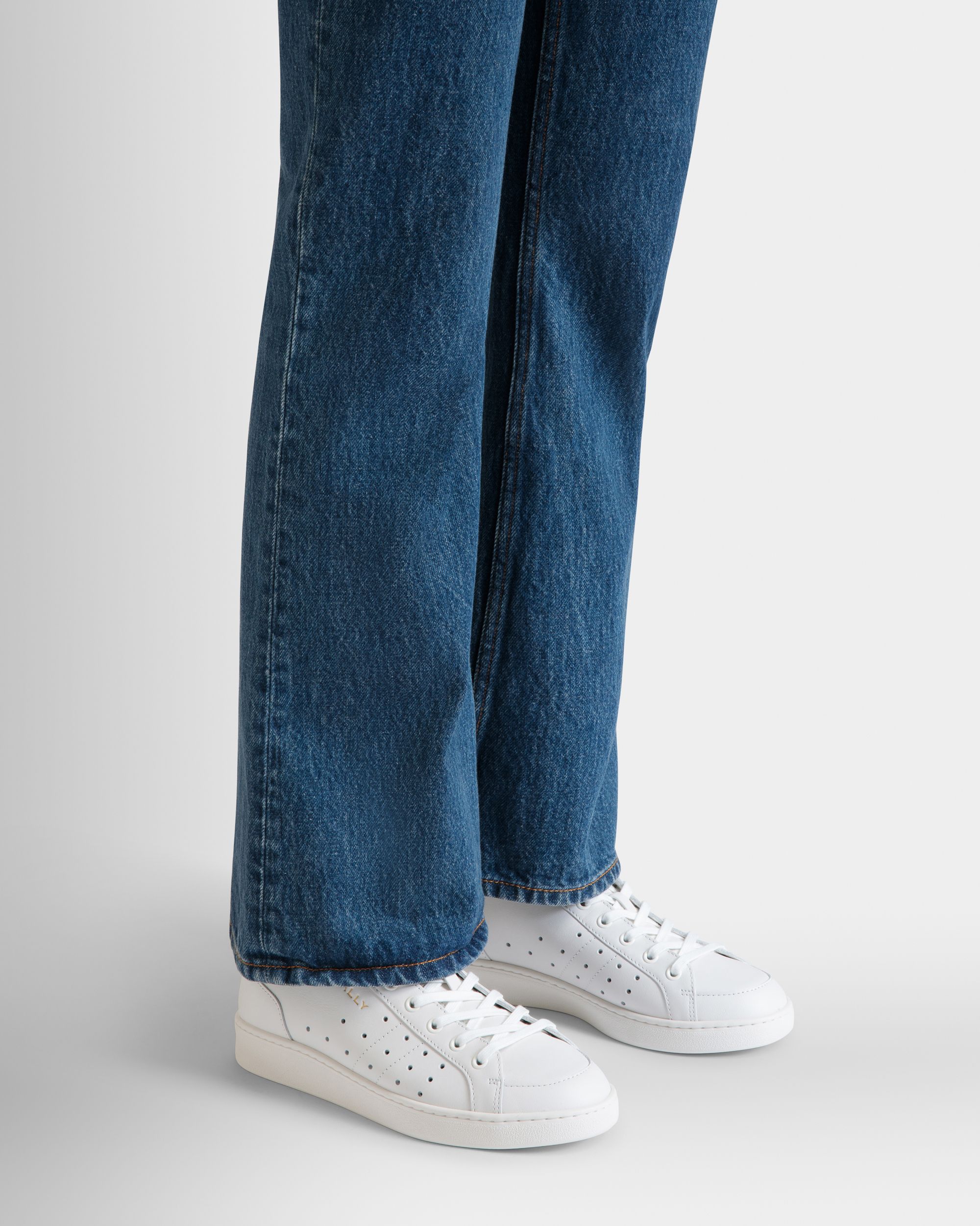 Tennis Sneaker in White Leather - Women's - Bally - 02